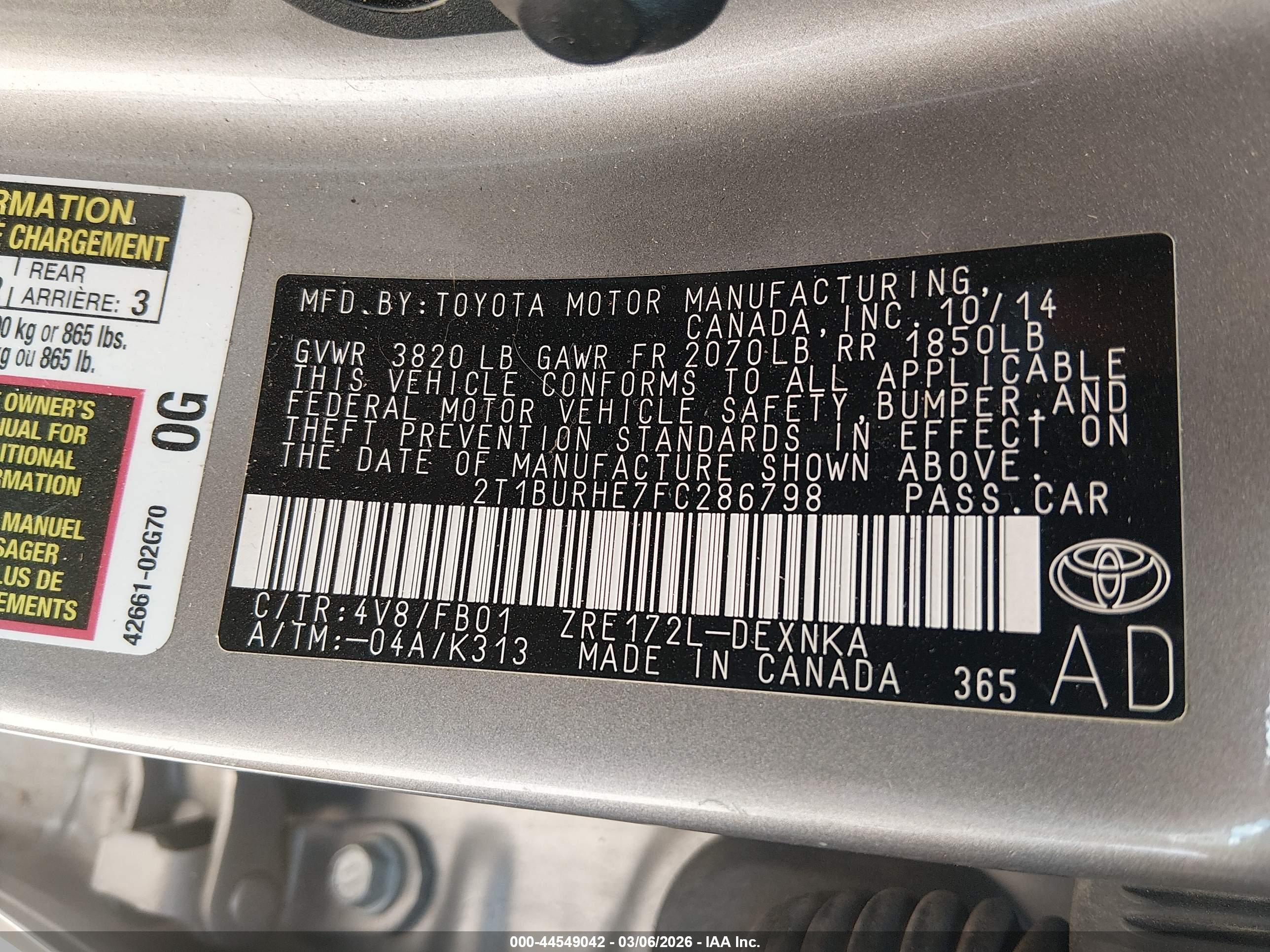 TOYOTA COROLLA image 9