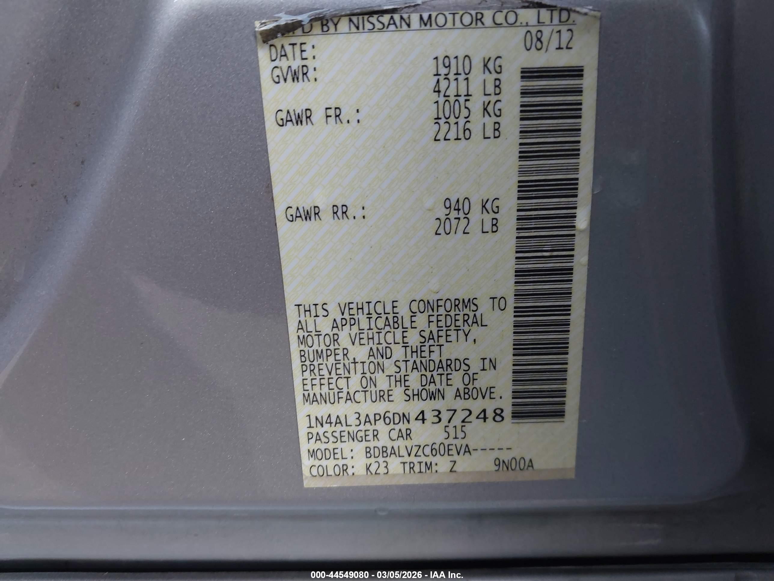 NISSAN ALTIMA image 9