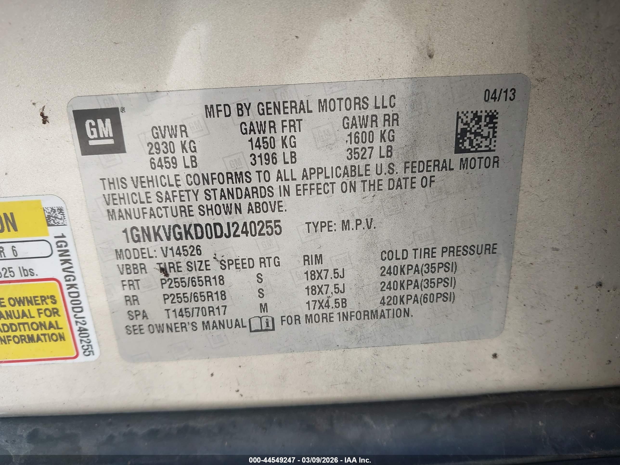 CHEVROLET TRAVERSE image 9