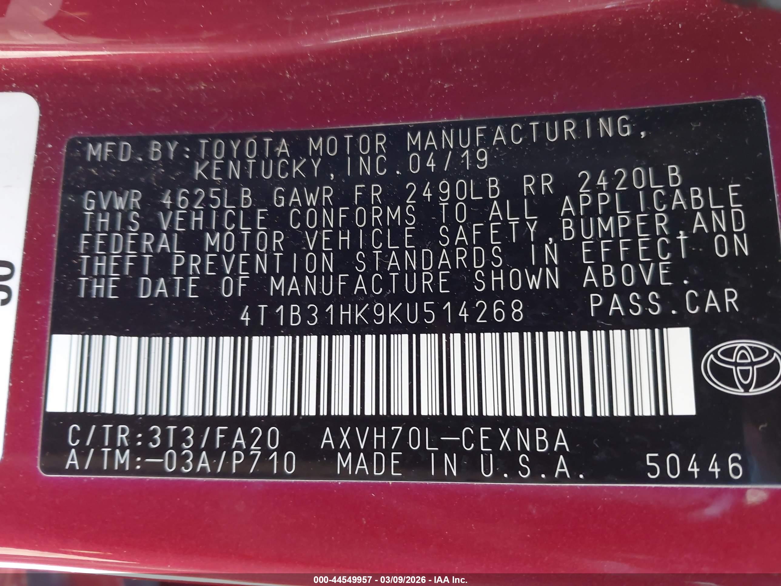 TOYOTA CAMRY image 9