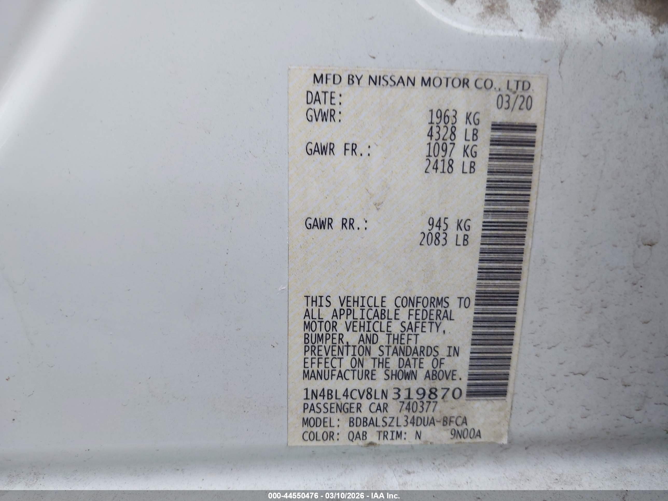 NISSAN ALTIMA image 9