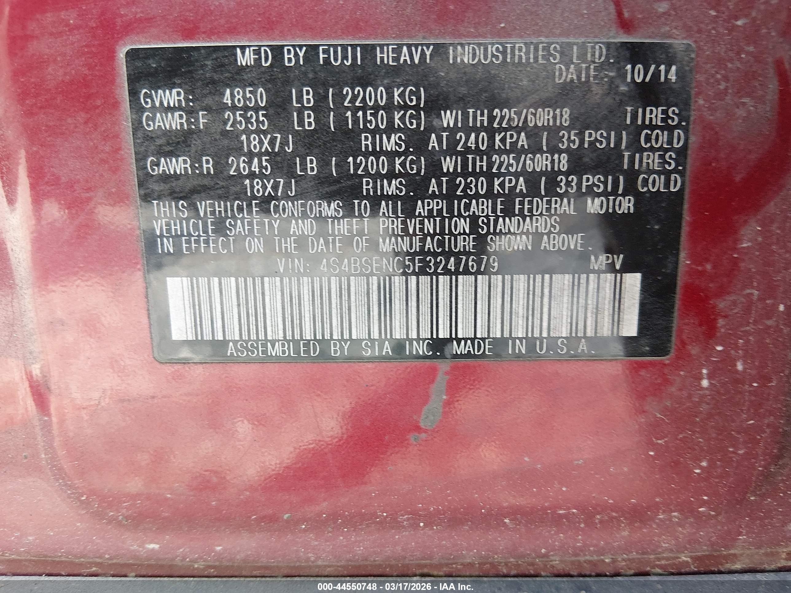 SUBARU OUTBACK image 9