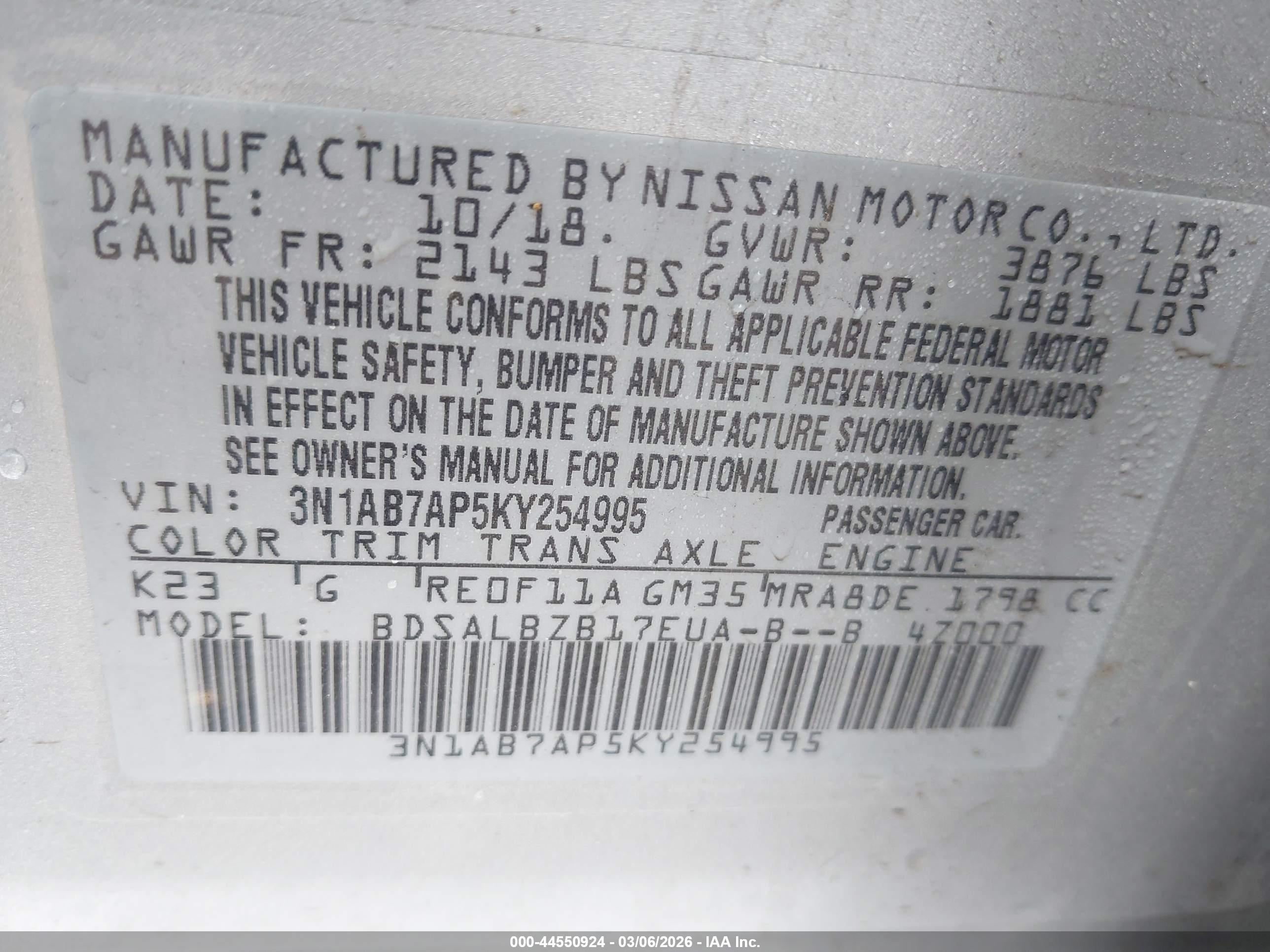 NISSAN SENTRA image 9