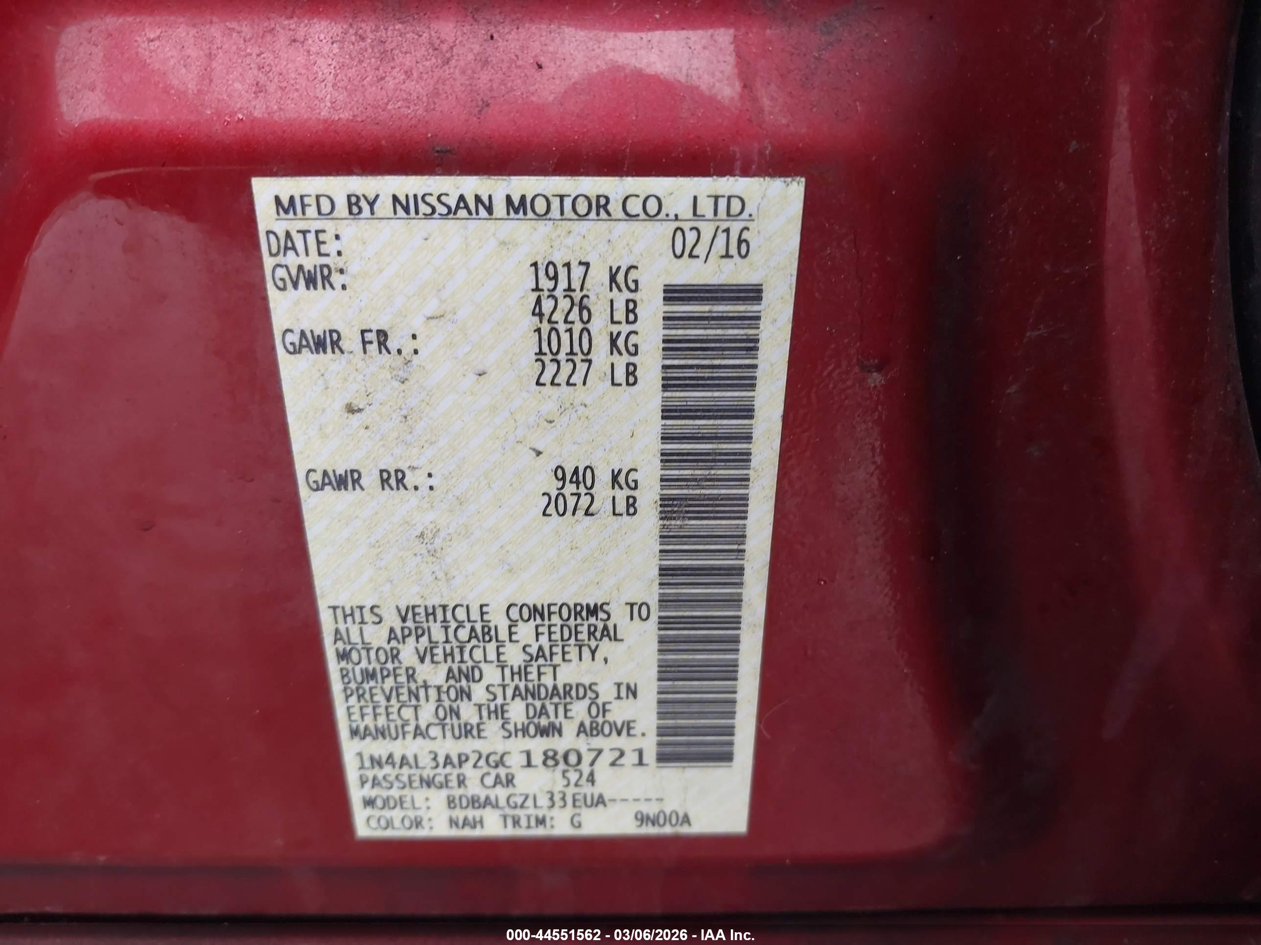 NISSAN ALTIMA image 9