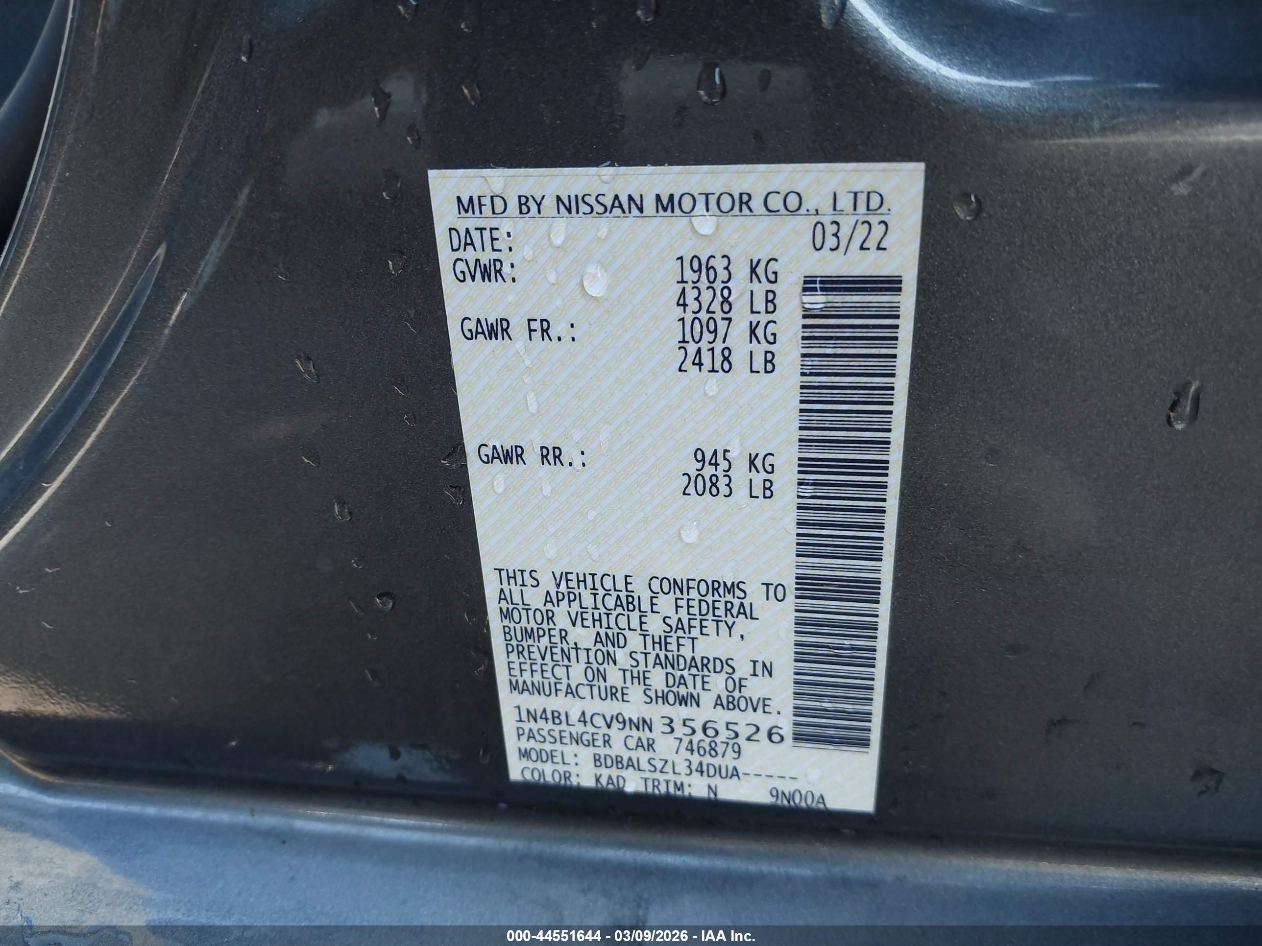 NISSAN ALTIMA image 9