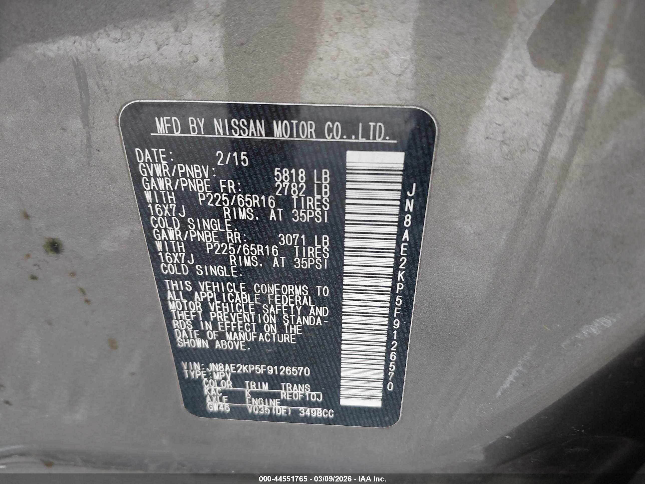 NISSAN QUEST image 9