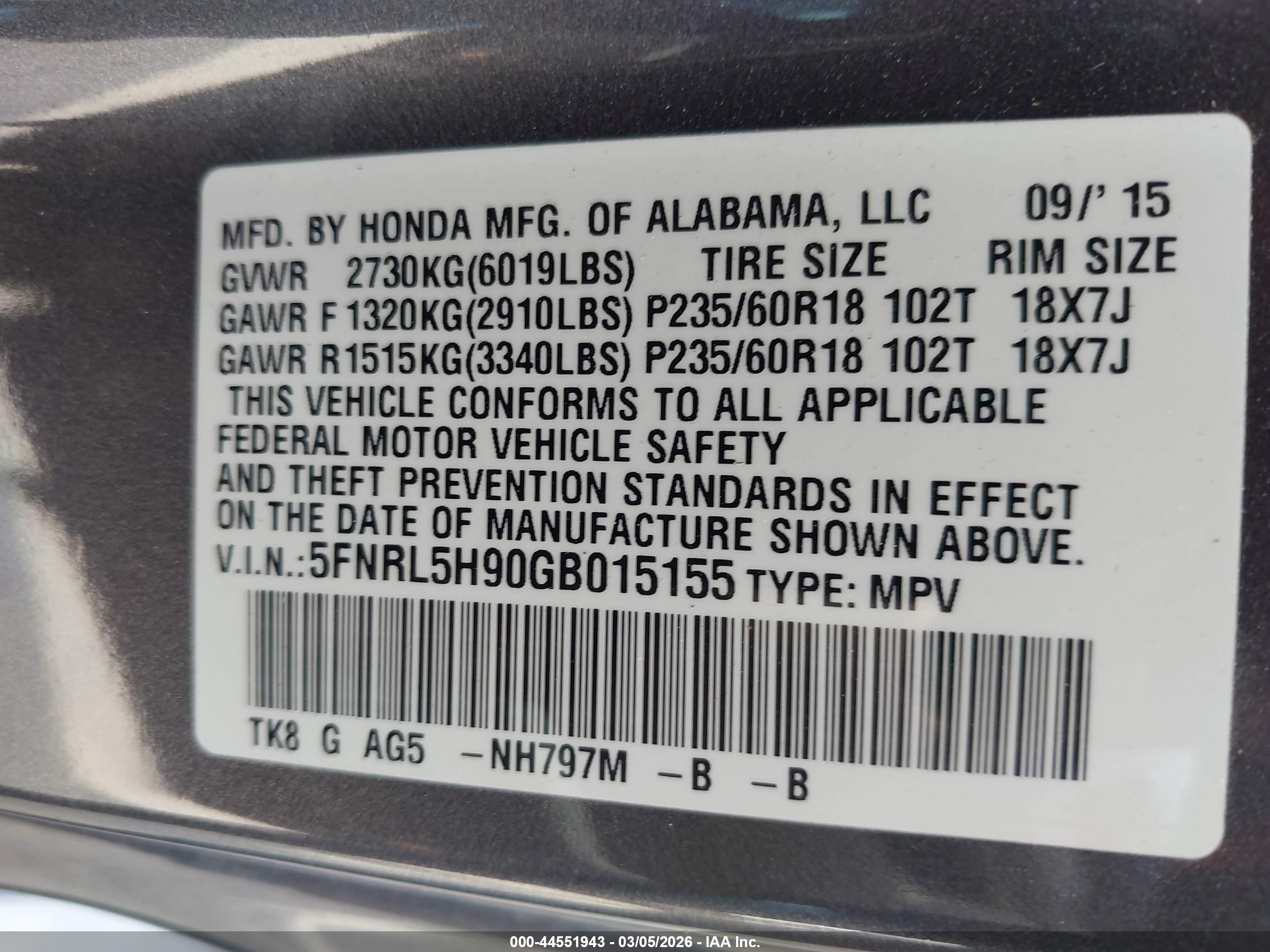 HONDA ODYSSEY image 9