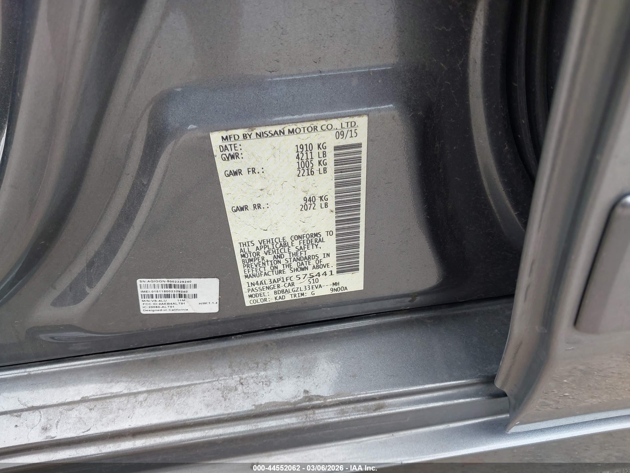 NISSAN ALTIMA image 9