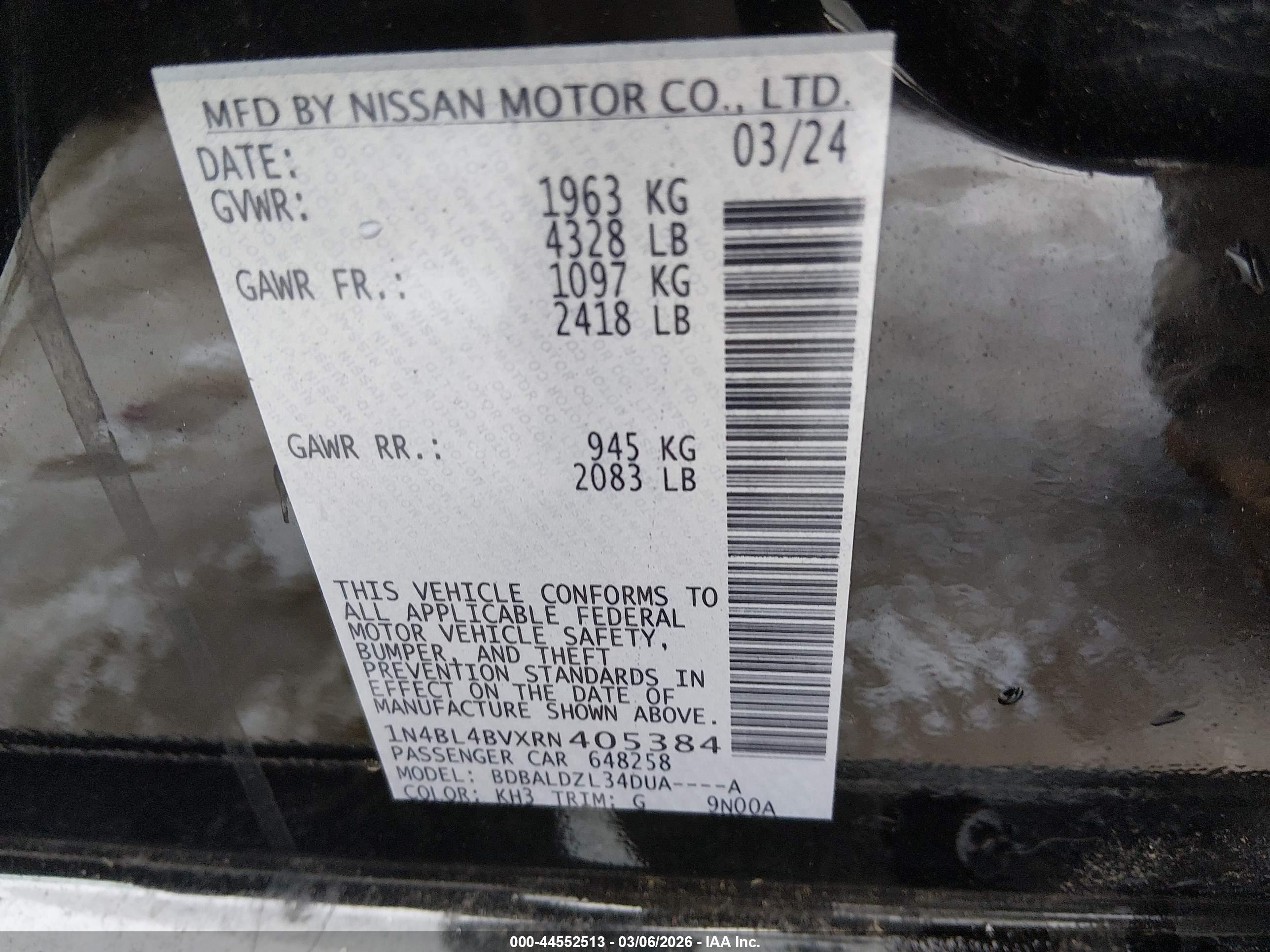 NISSAN ALTIMA image 9