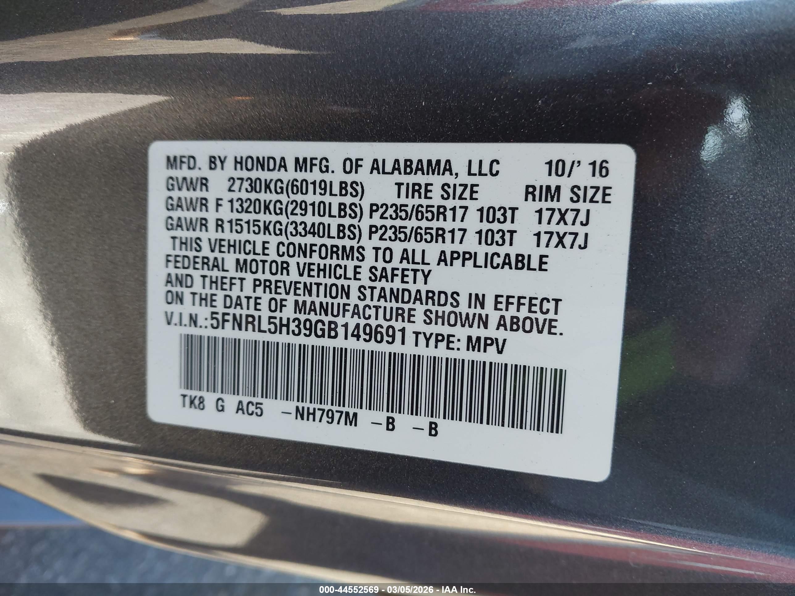 HONDA ODYSSEY image 9