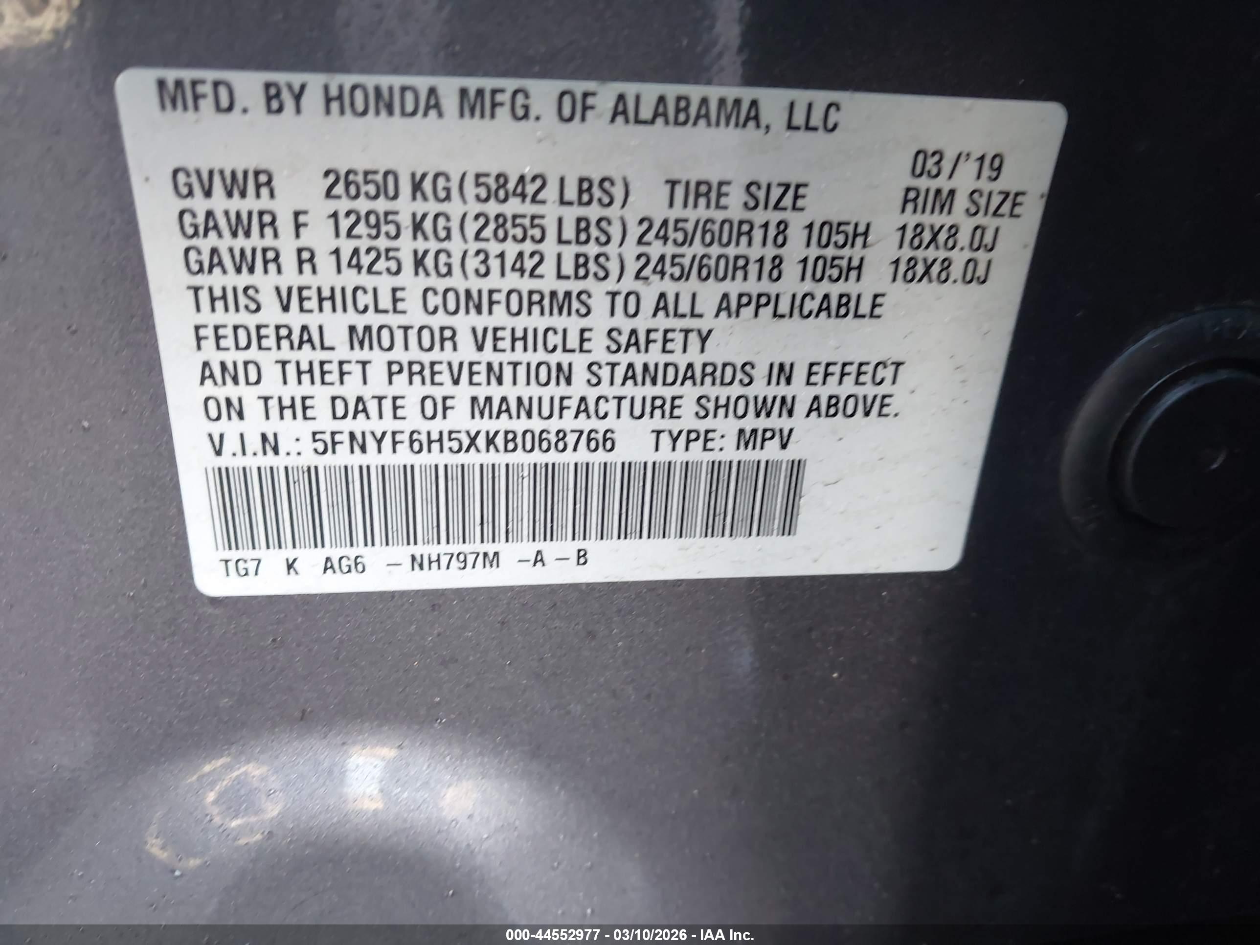 HONDA PILOT image 9