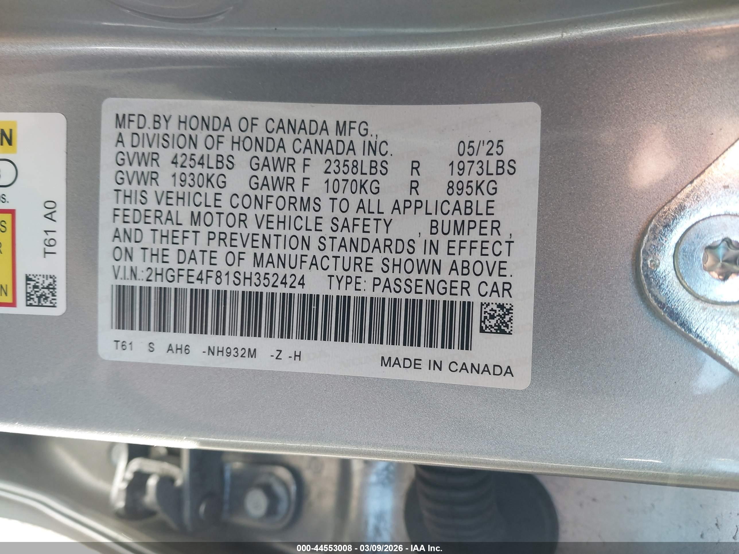 HONDA CIVIC image 9