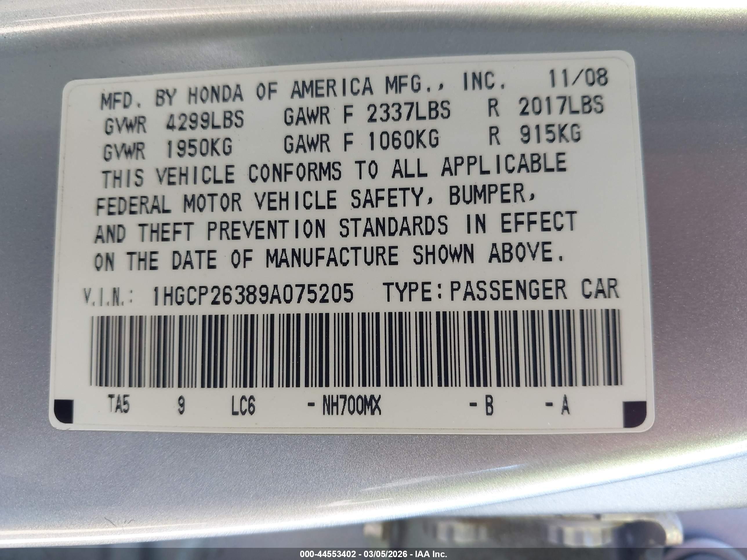 HONDA ACCORD image 9