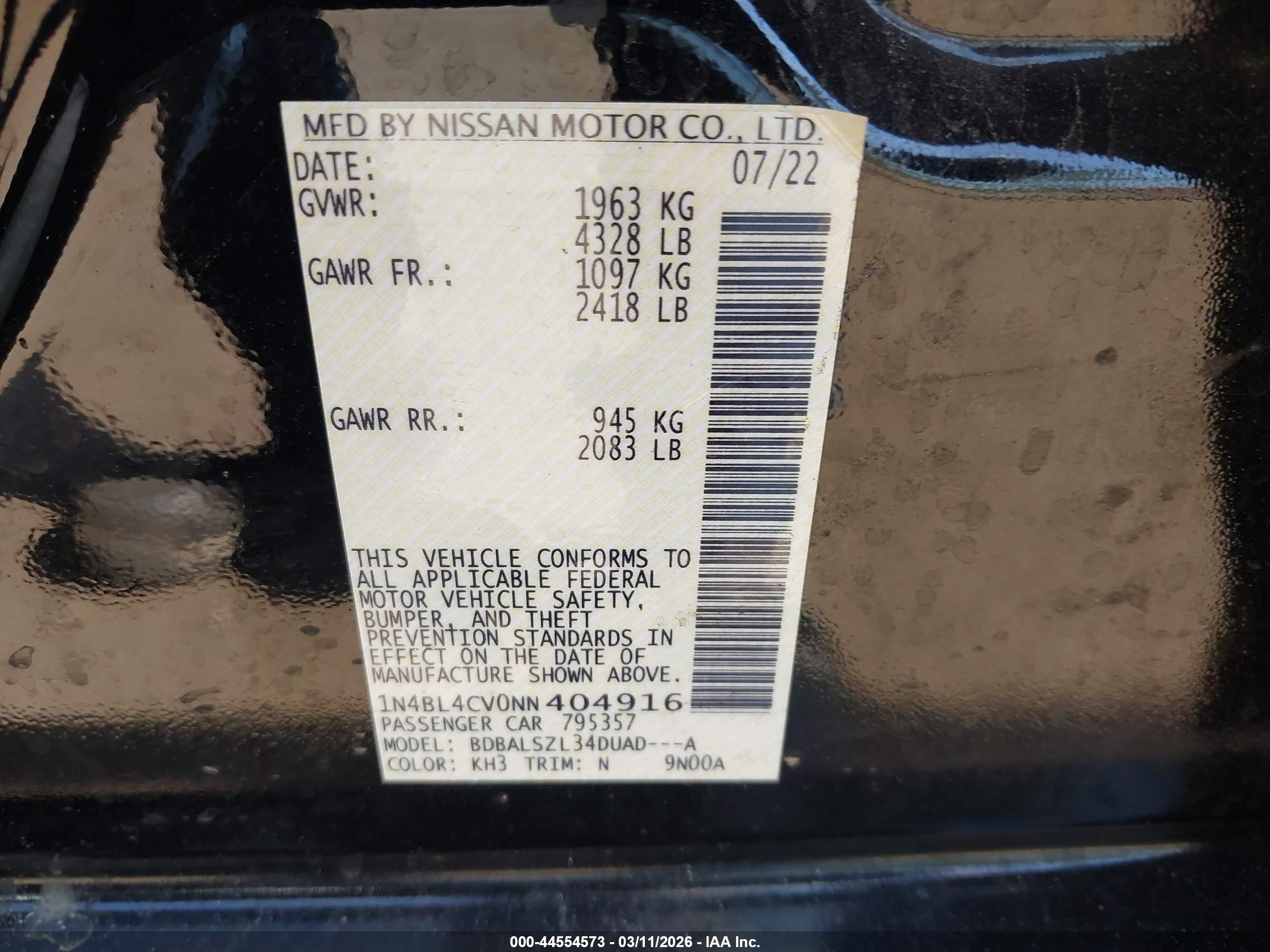 NISSAN ALTIMA image 9