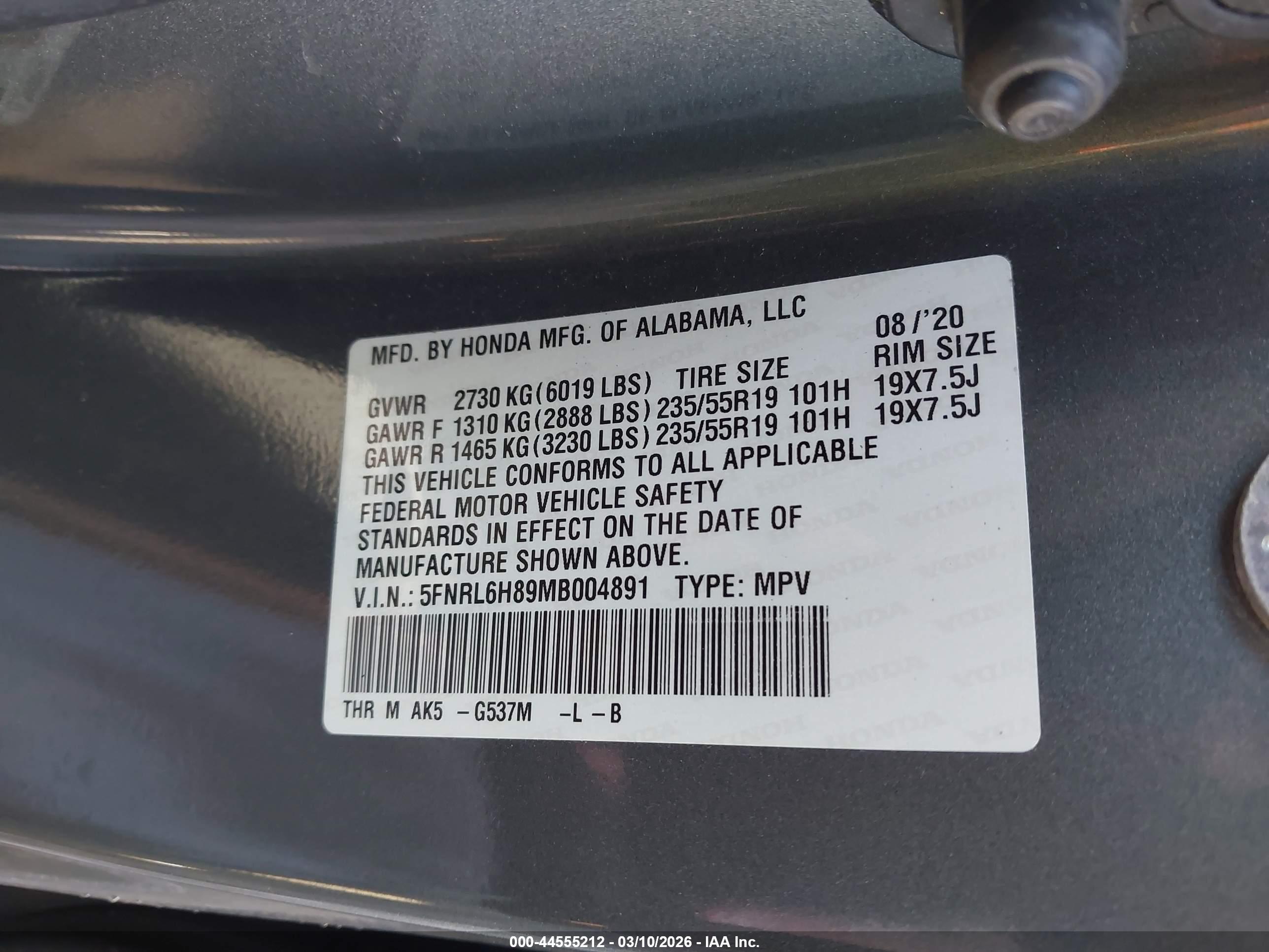 HONDA ODYSSEY image 9