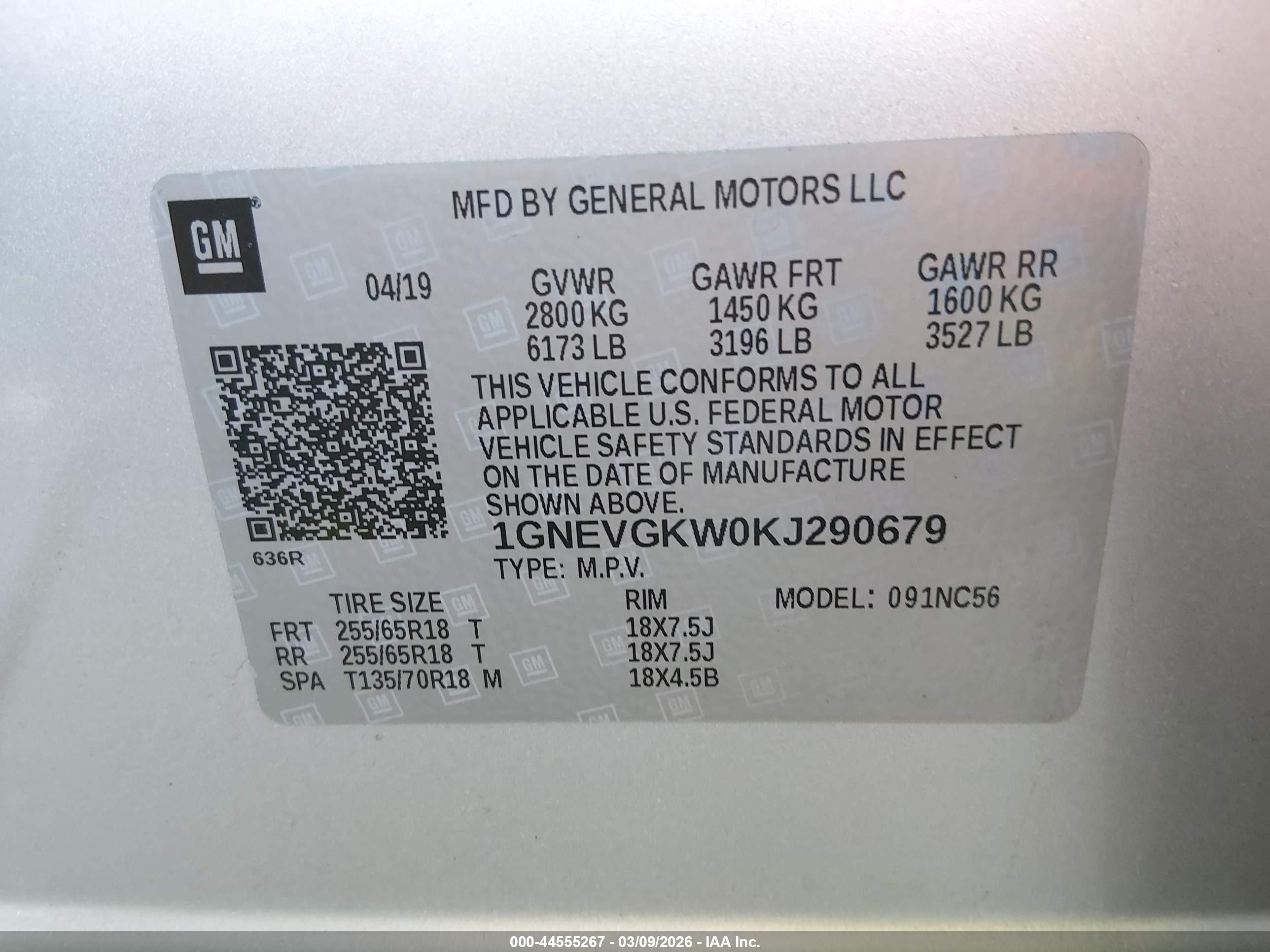CHEVROLET TRAVERSE image 9