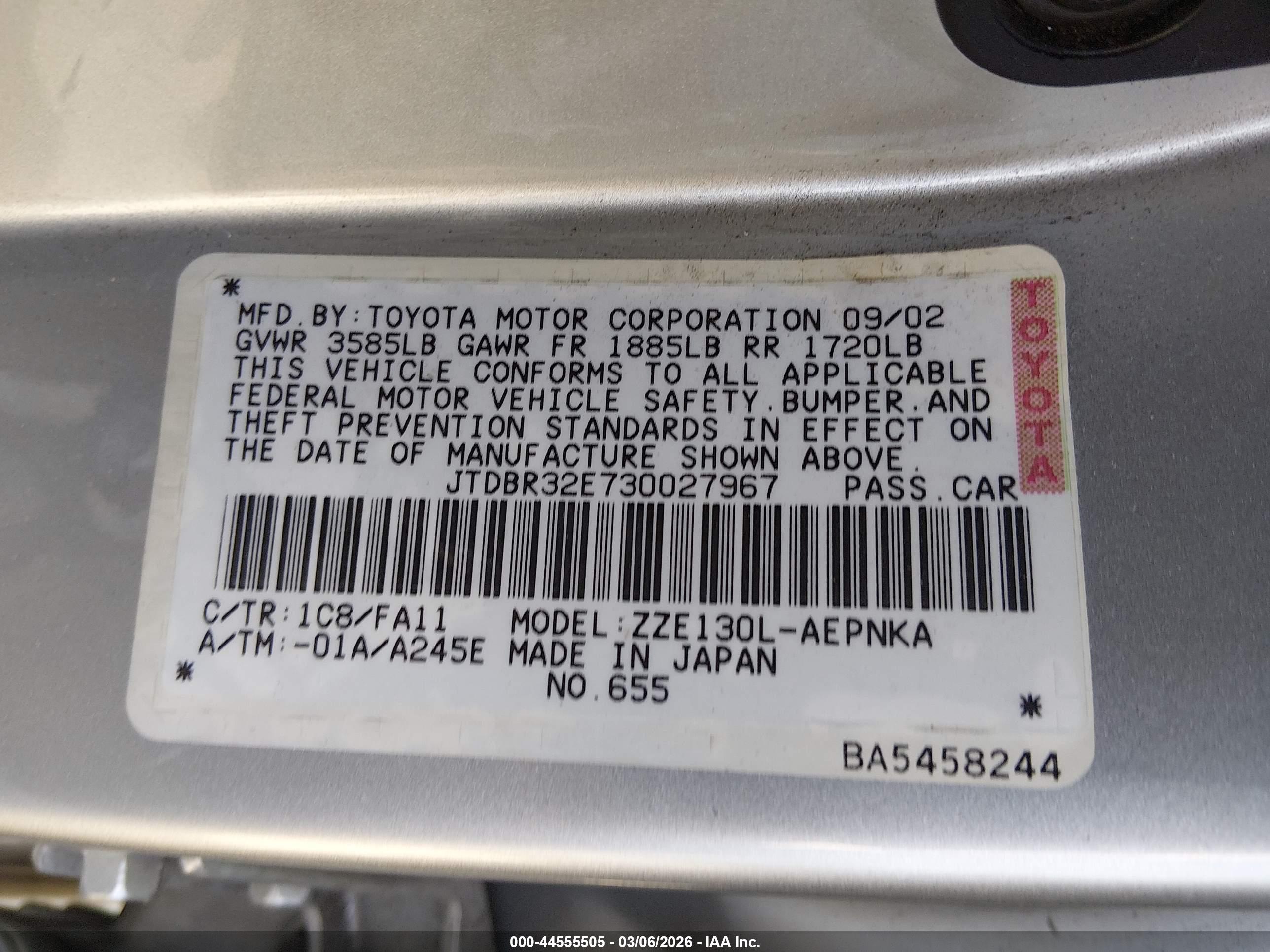 TOYOTA COROLLA image 9