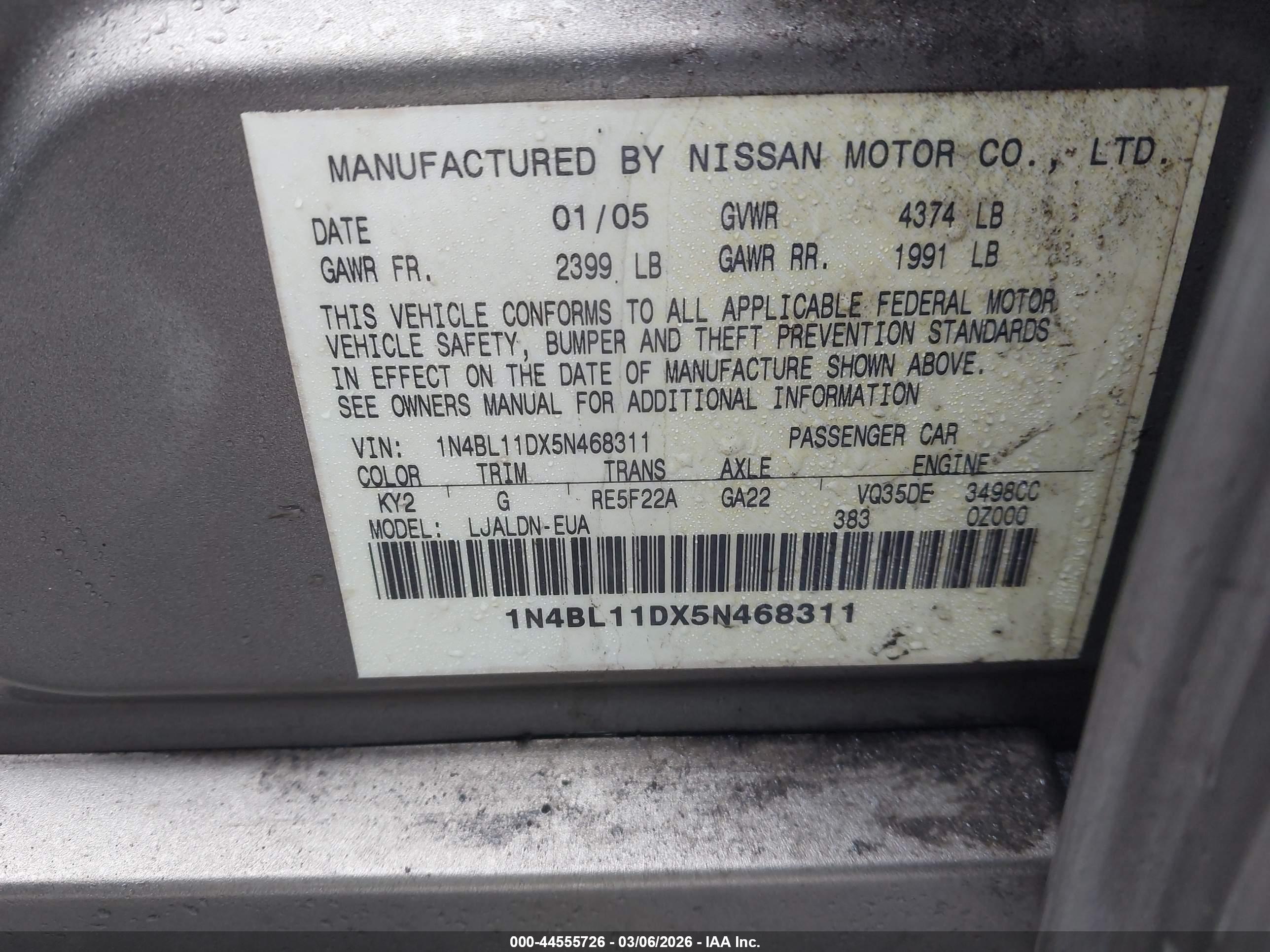NISSAN ALTIMA image 9
