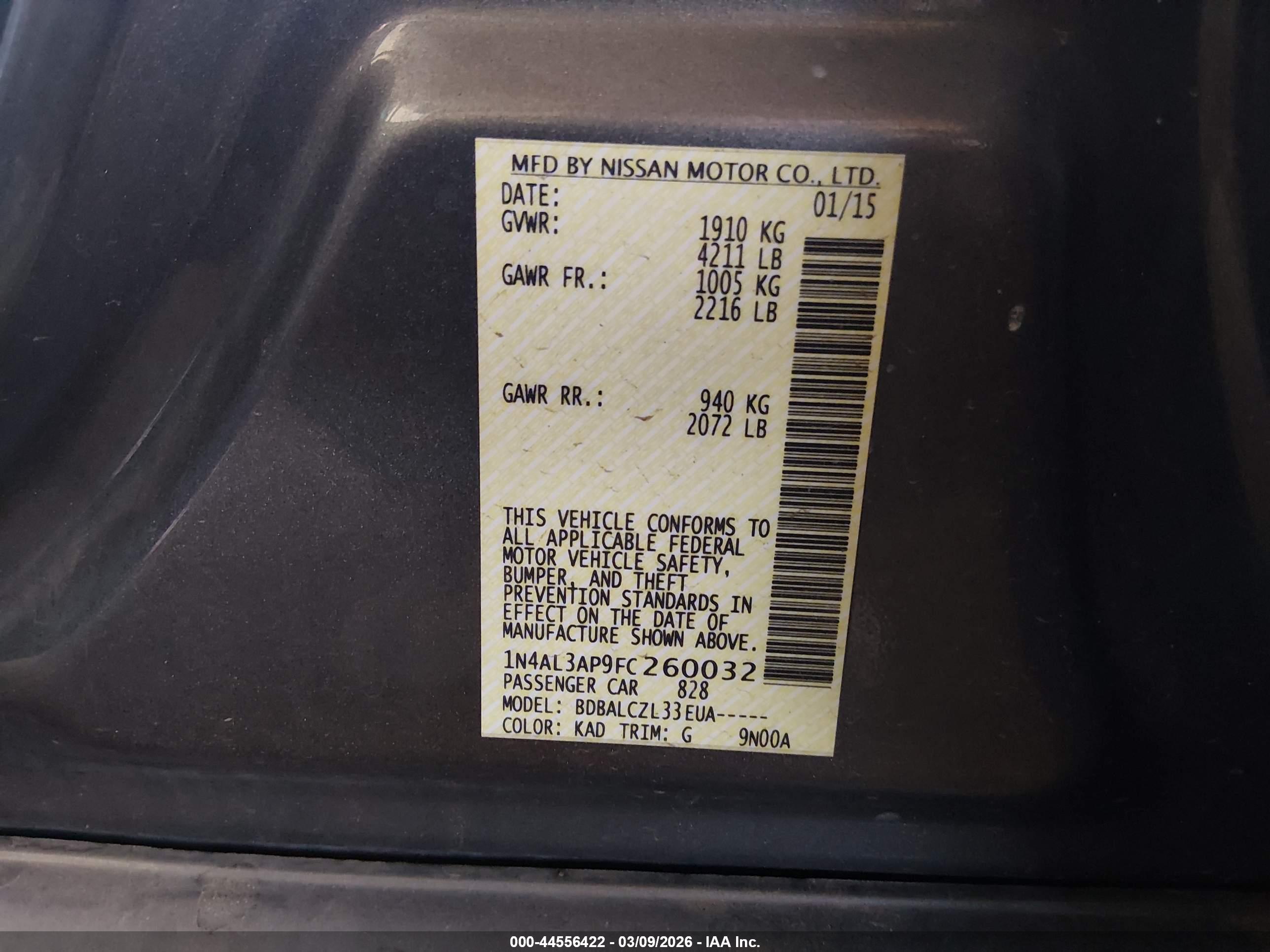 NISSAN ALTIMA image 9