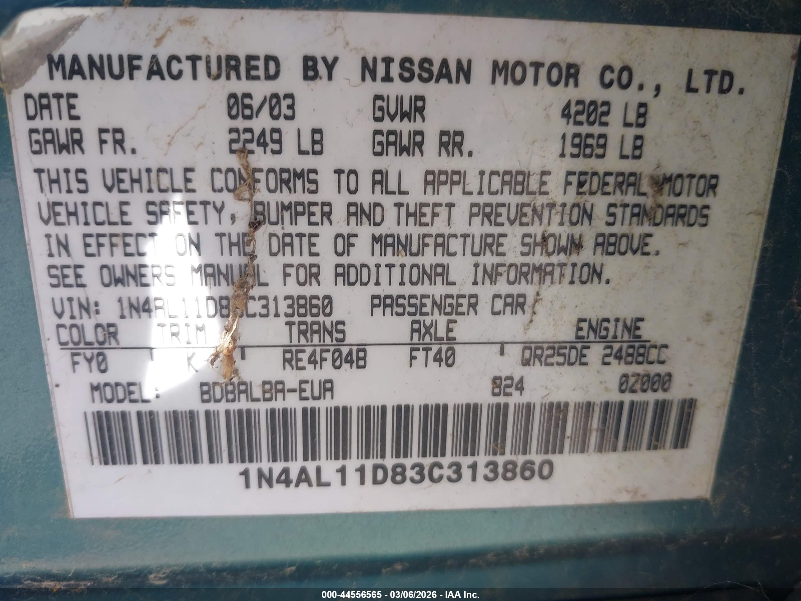 NISSAN ALTIMA image 9