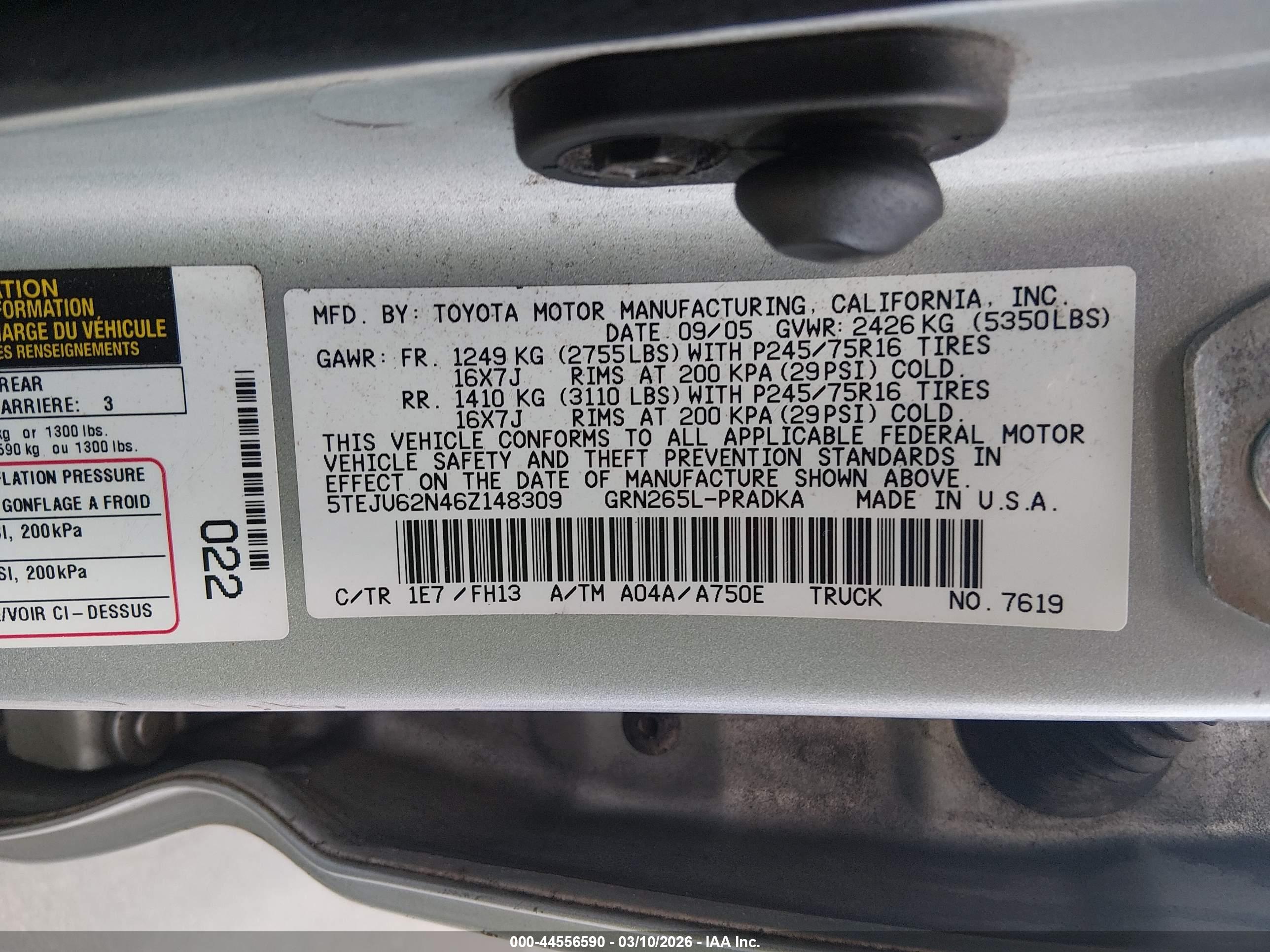 TOYOTA TACOMA image 9