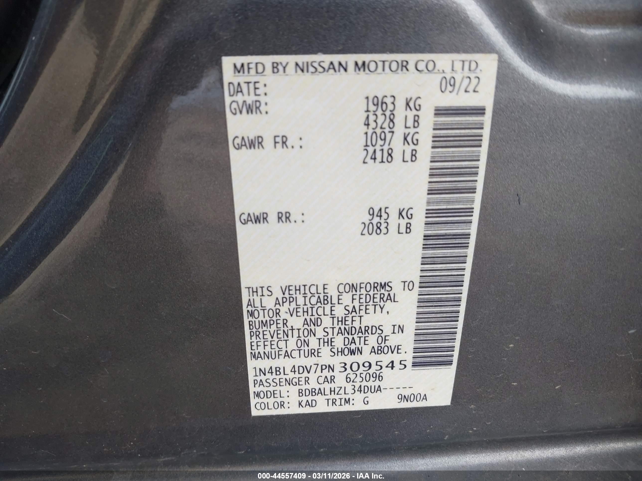 NISSAN ALTIMA image 9