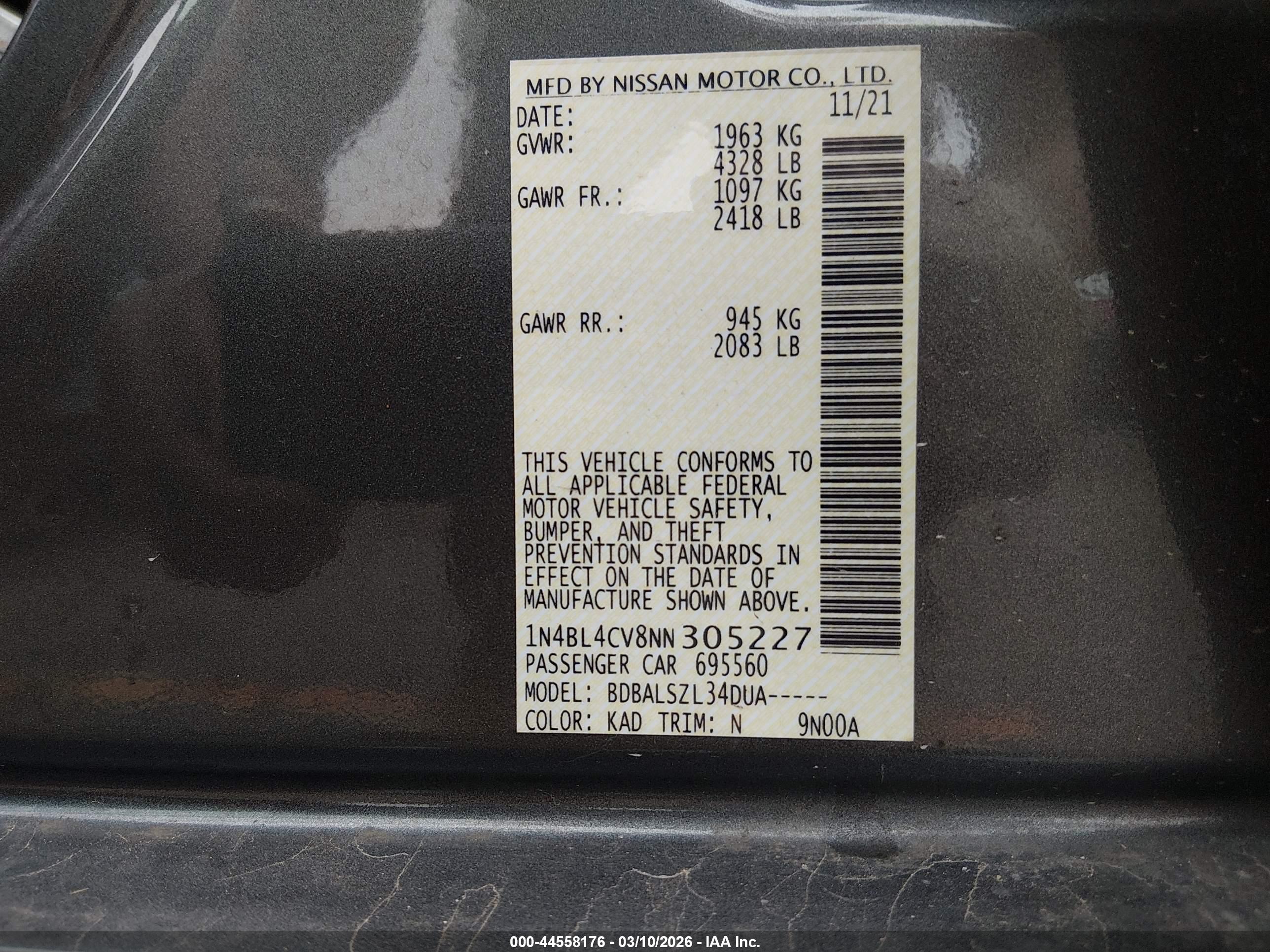 NISSAN ALTIMA image 9