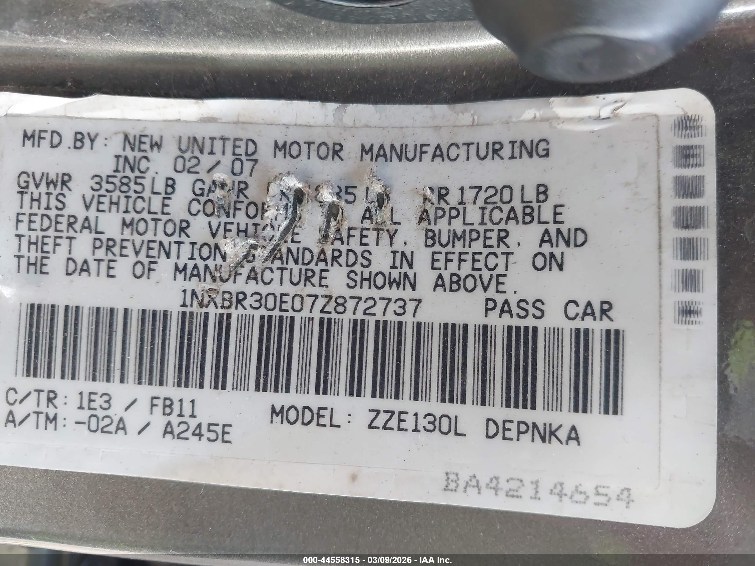 TOYOTA COROLLA image 9