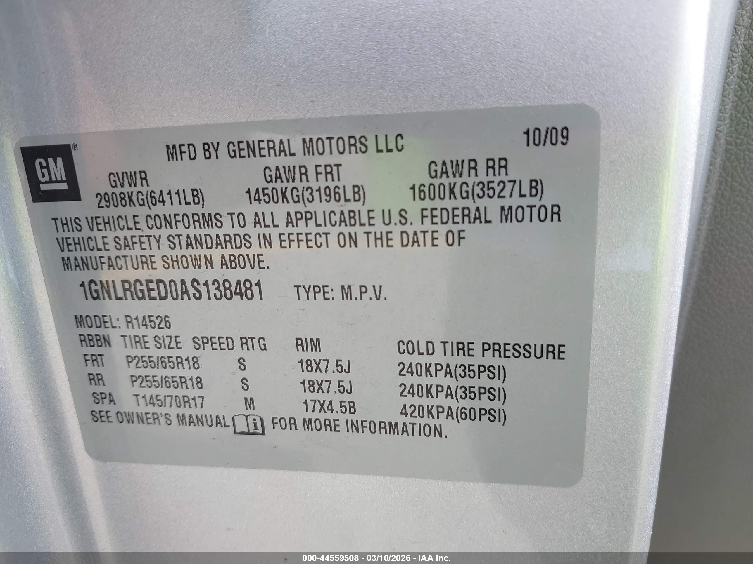 CHEVROLET TRAVERSE image 9