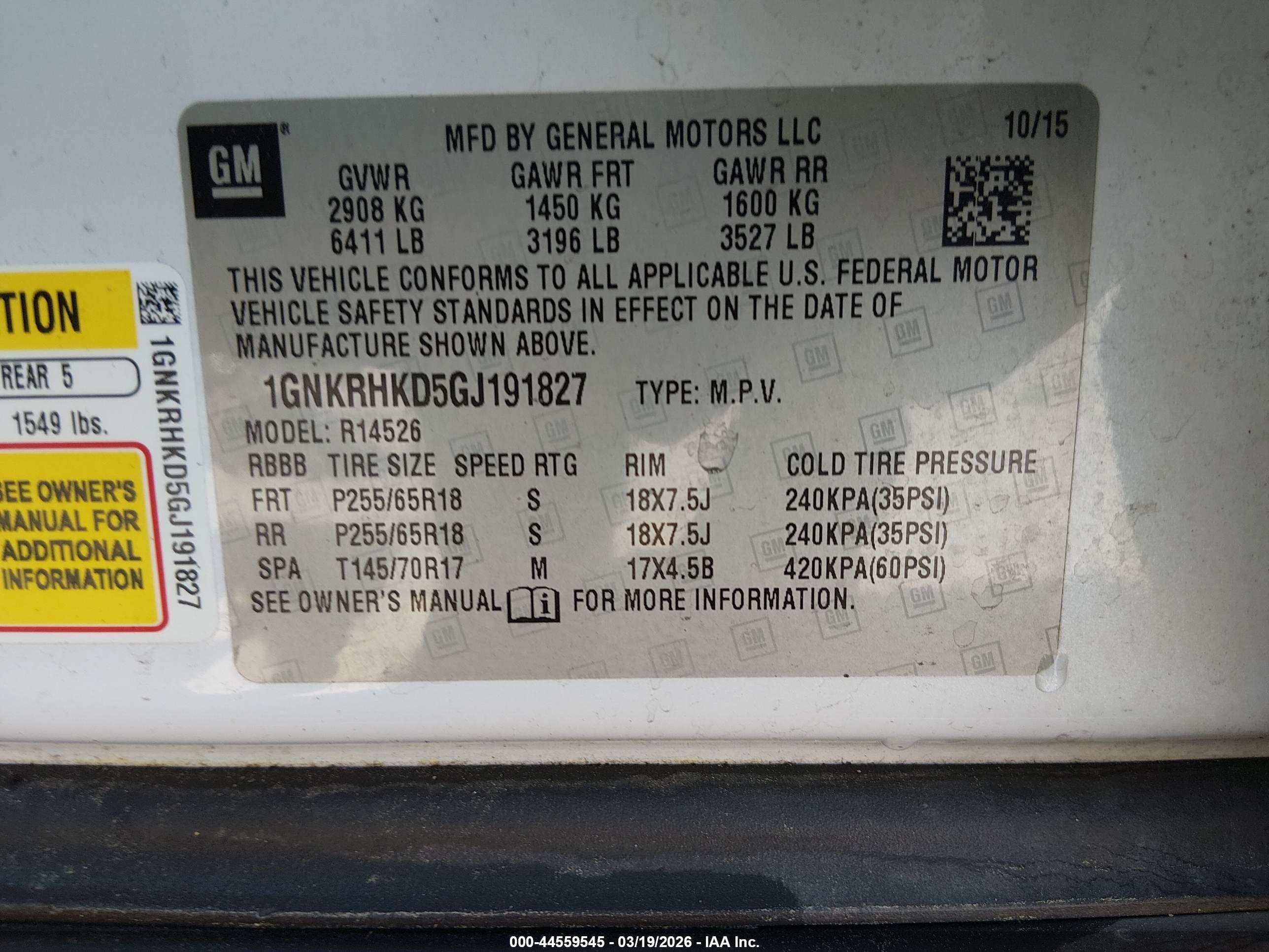 CHEVROLET TRAVERSE image 9