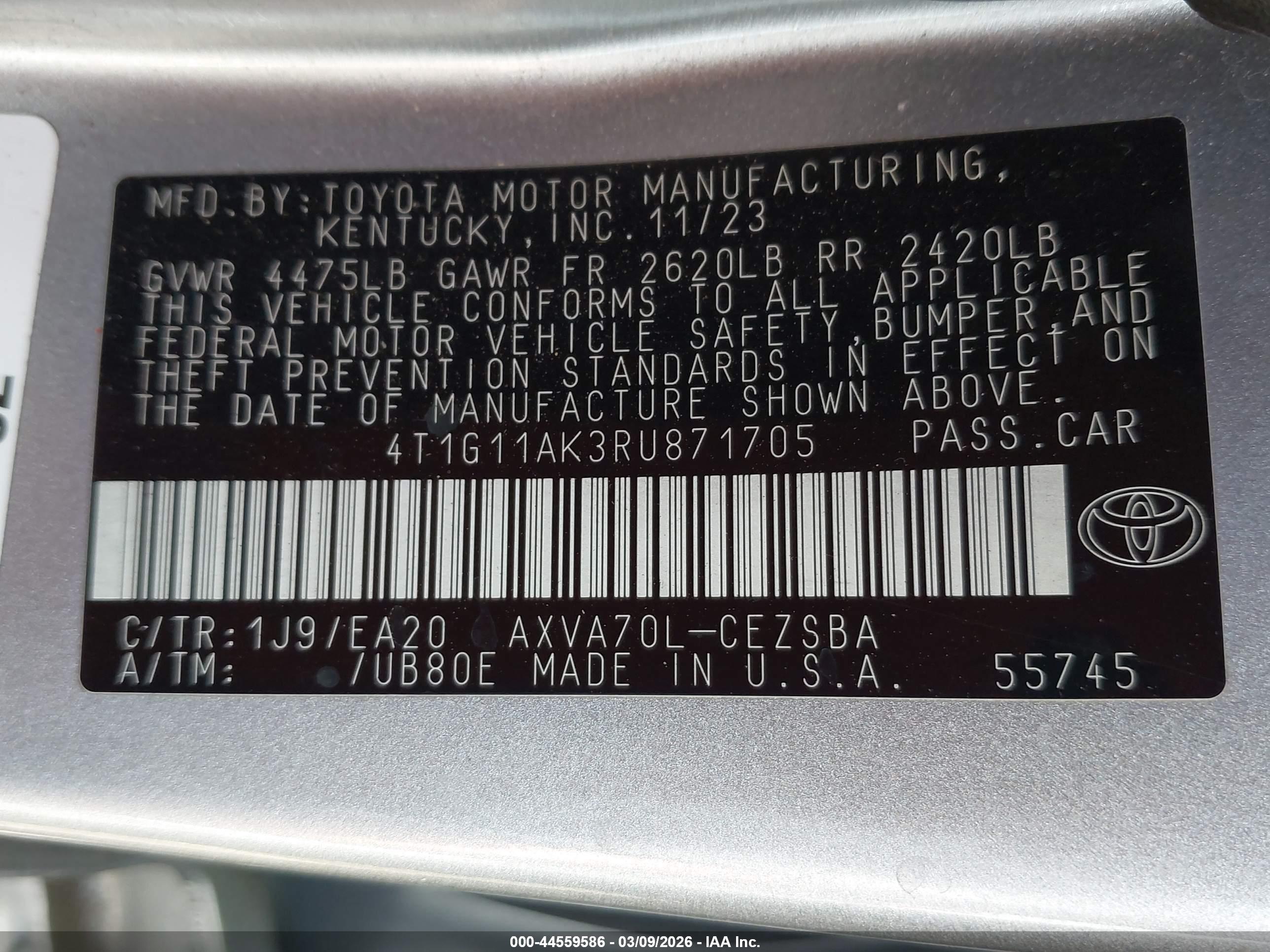 TOYOTA CAMRY image 9