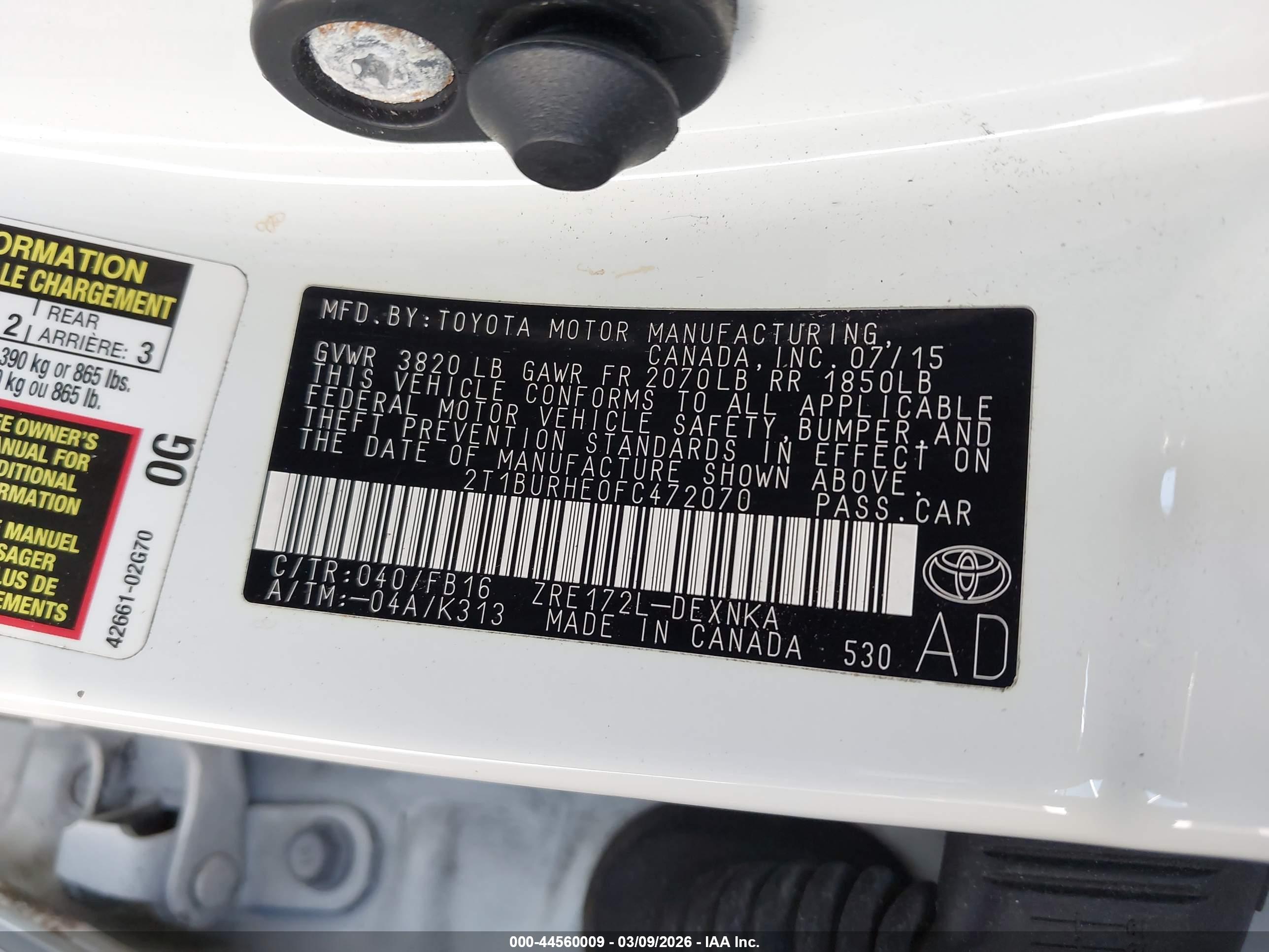 TOYOTA COROLLA image 9