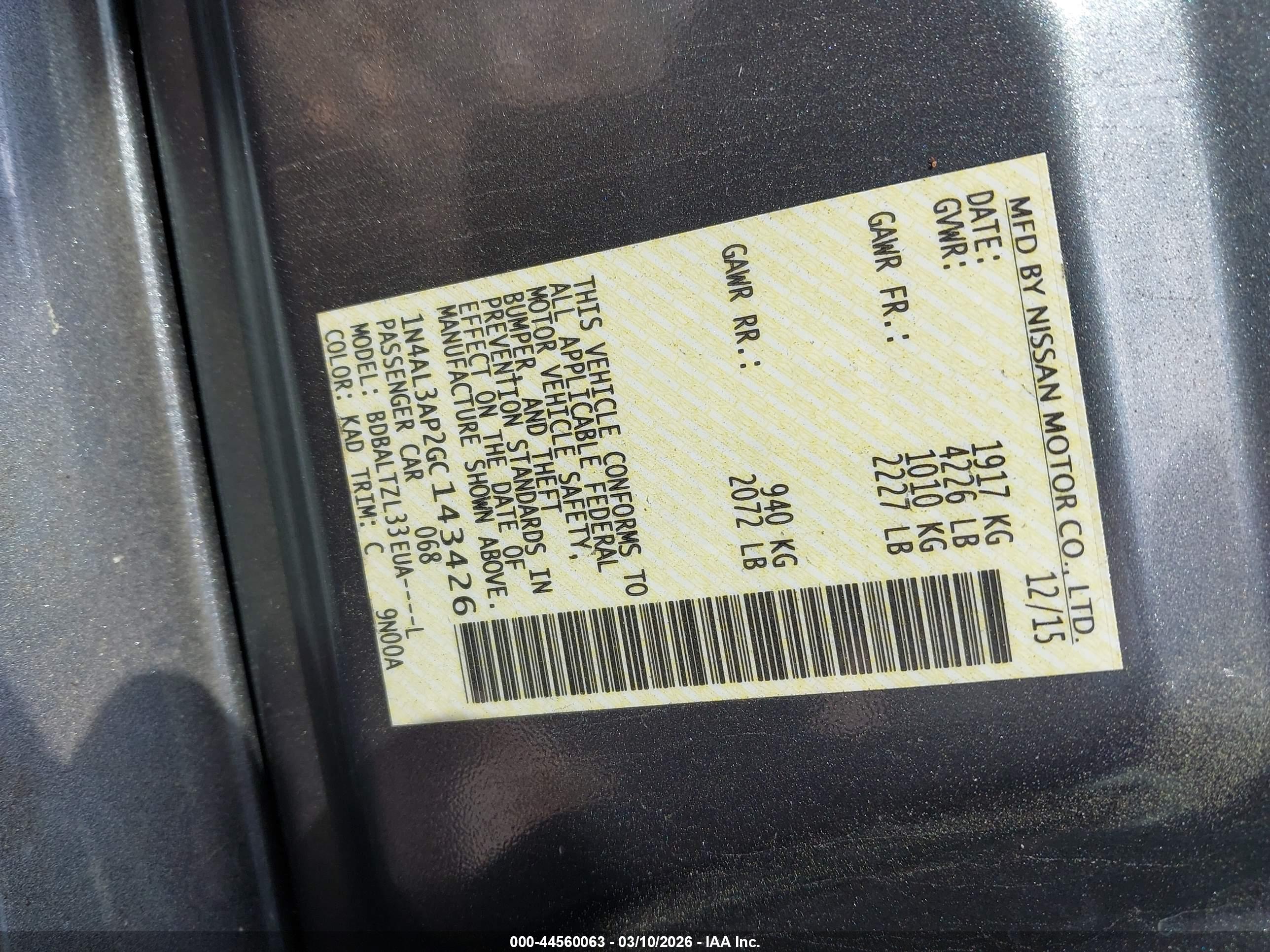 NISSAN ALTIMA image 9