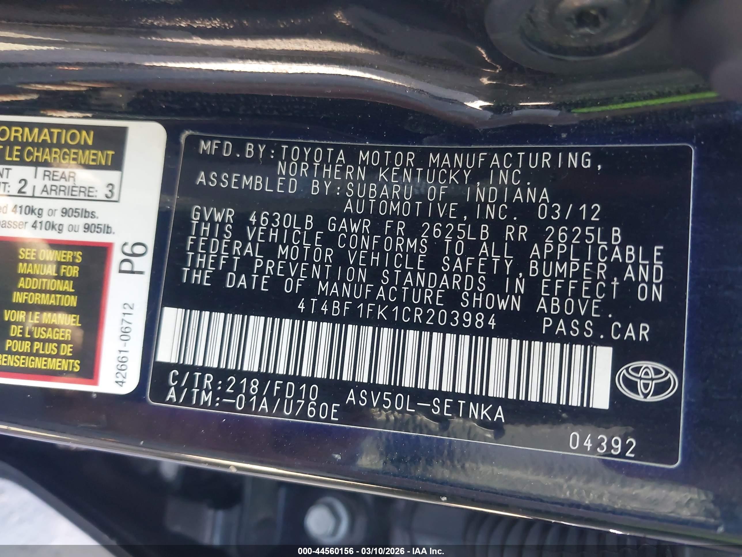 TOYOTA CAMRY image 9