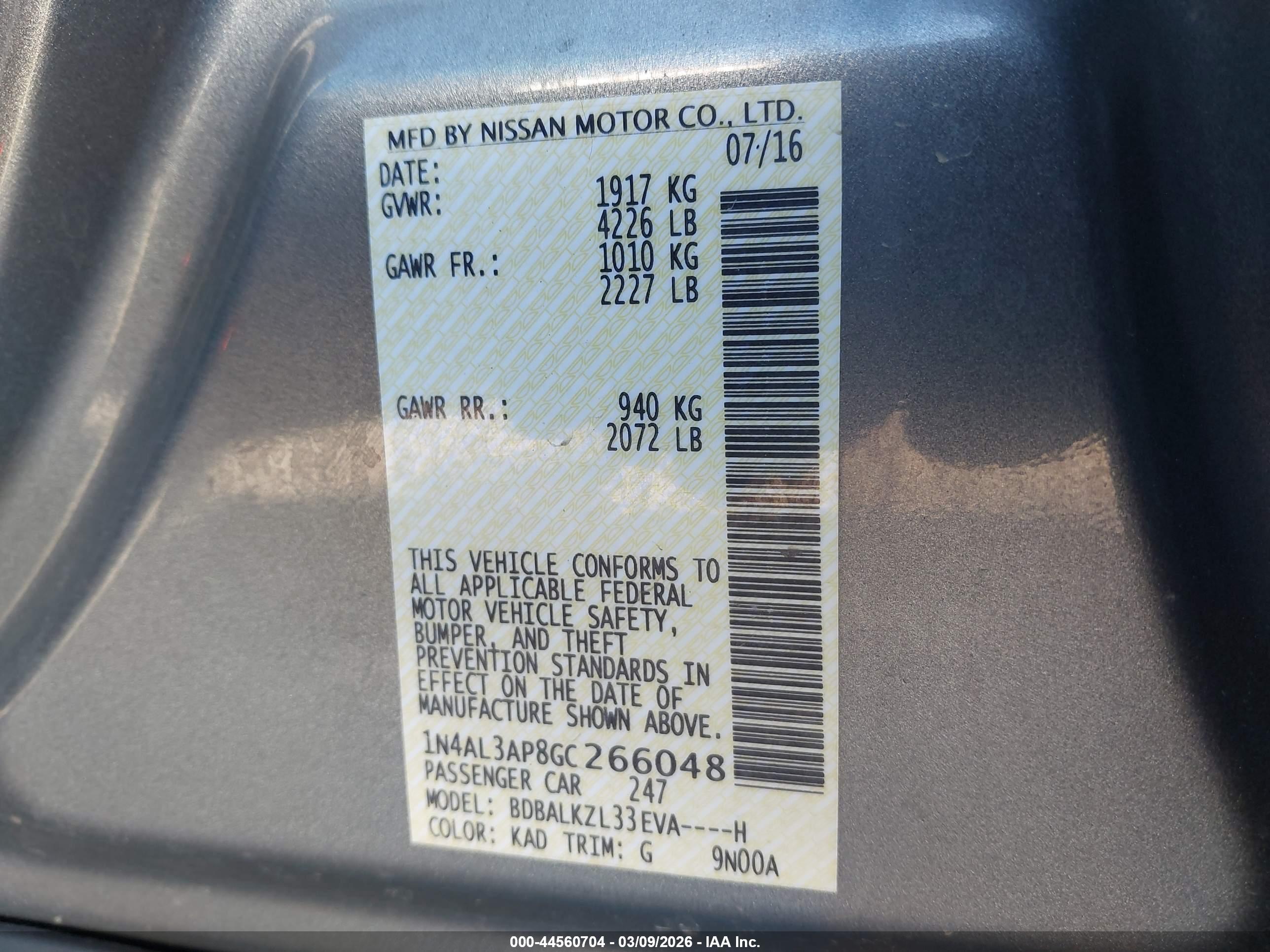 NISSAN ALTIMA image 9
