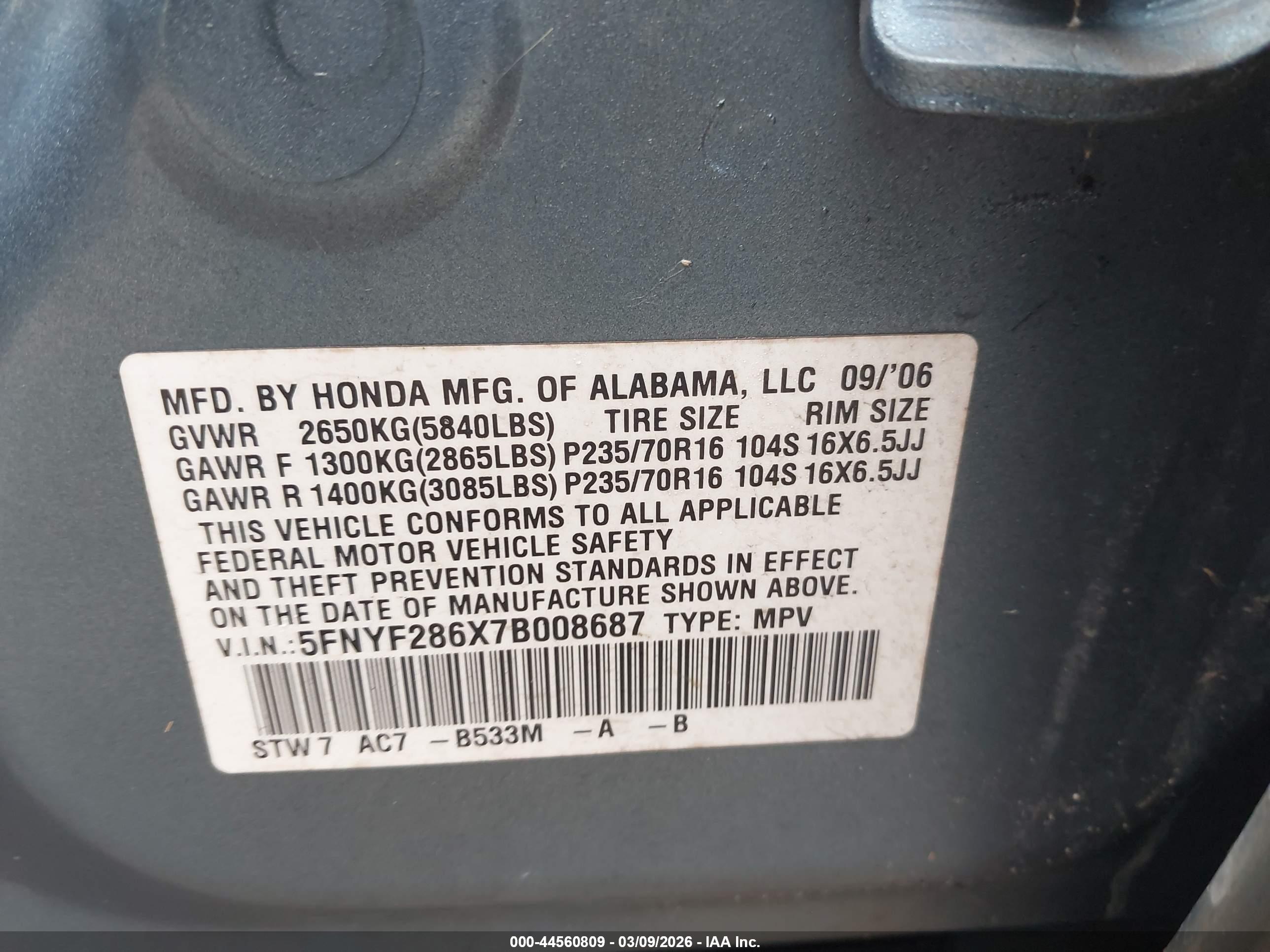 HONDA PILOT image 9