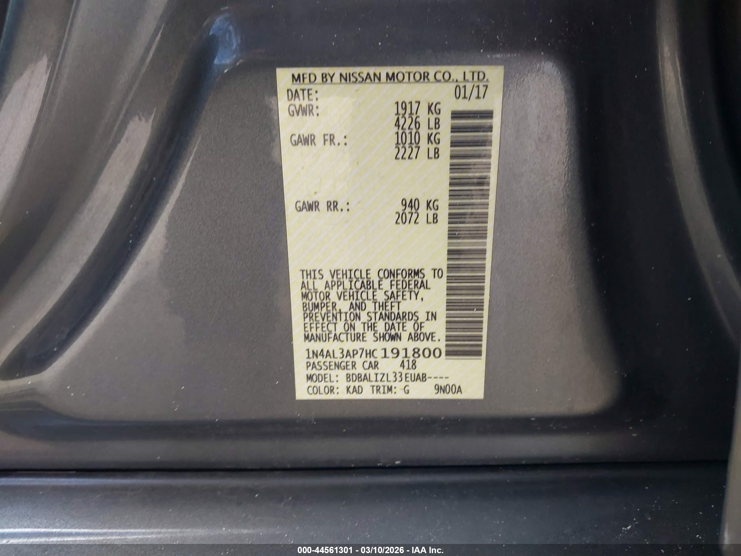 NISSAN ALTIMA image 9