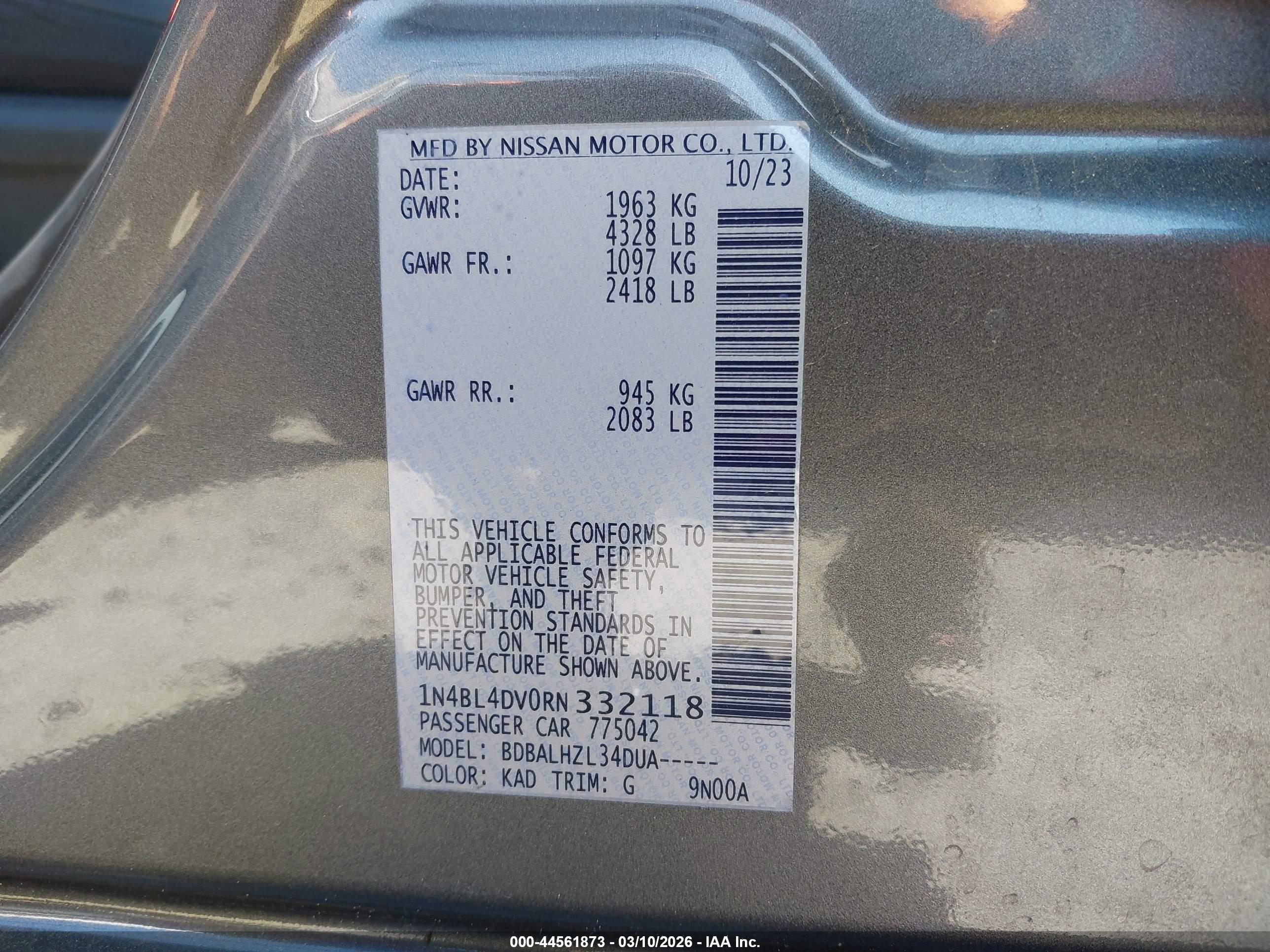 NISSAN ALTIMA image 9