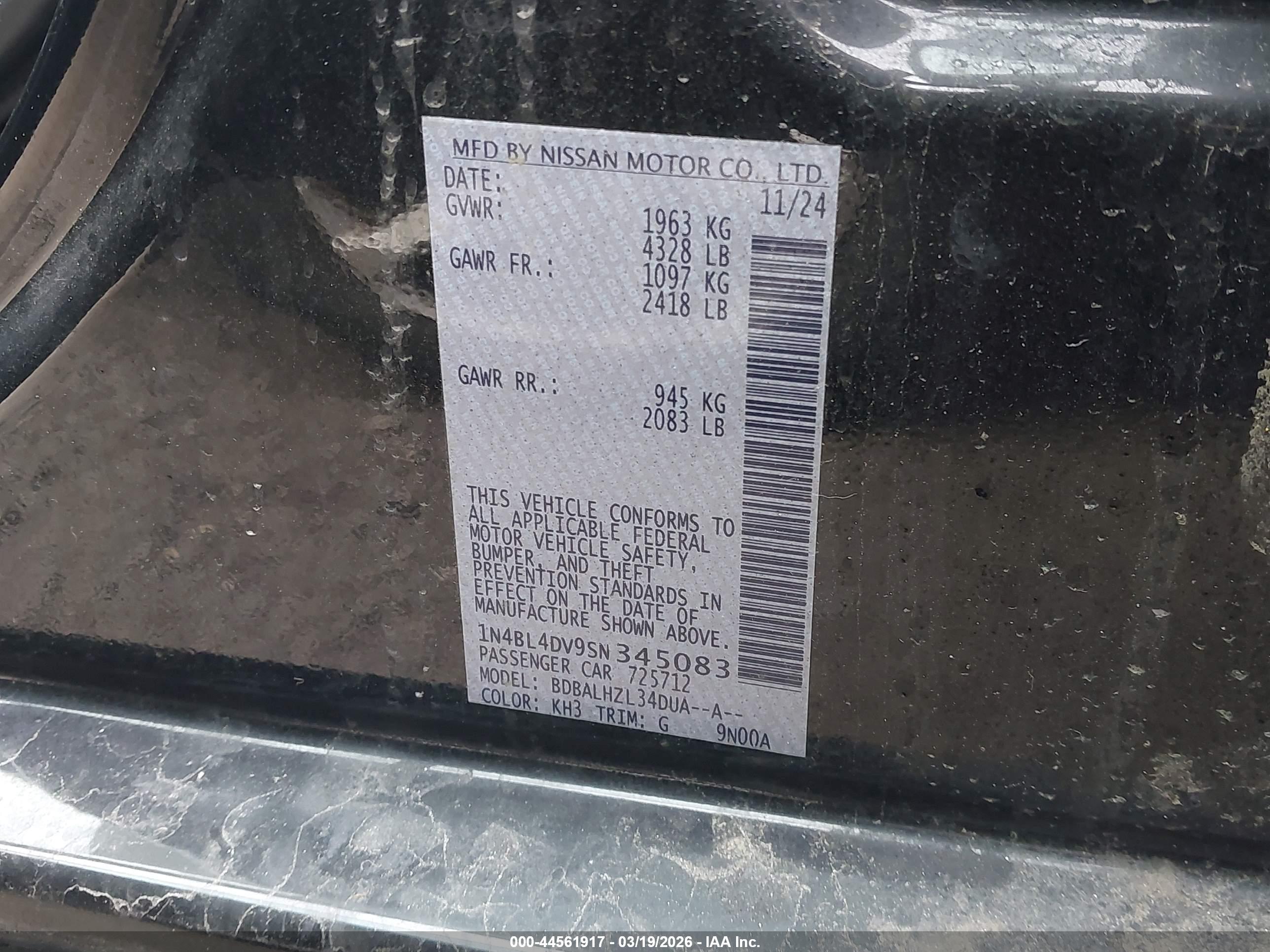 NISSAN ALTIMA image 9