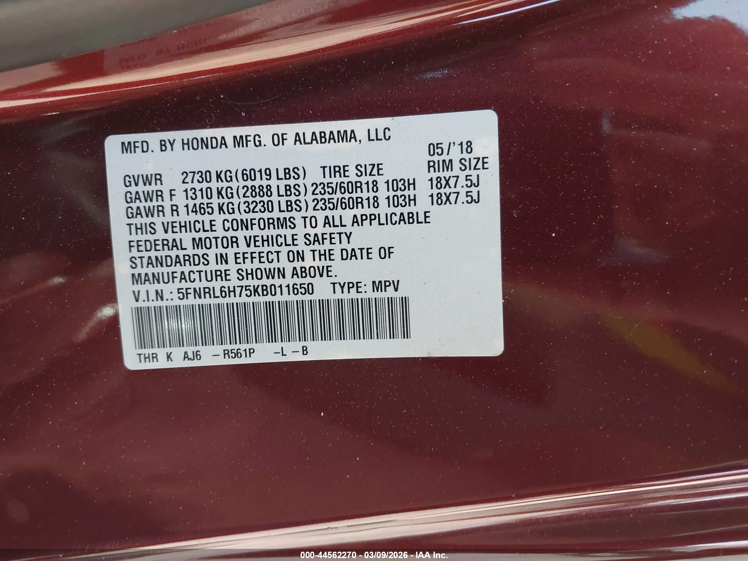 HONDA ODYSSEY image 9