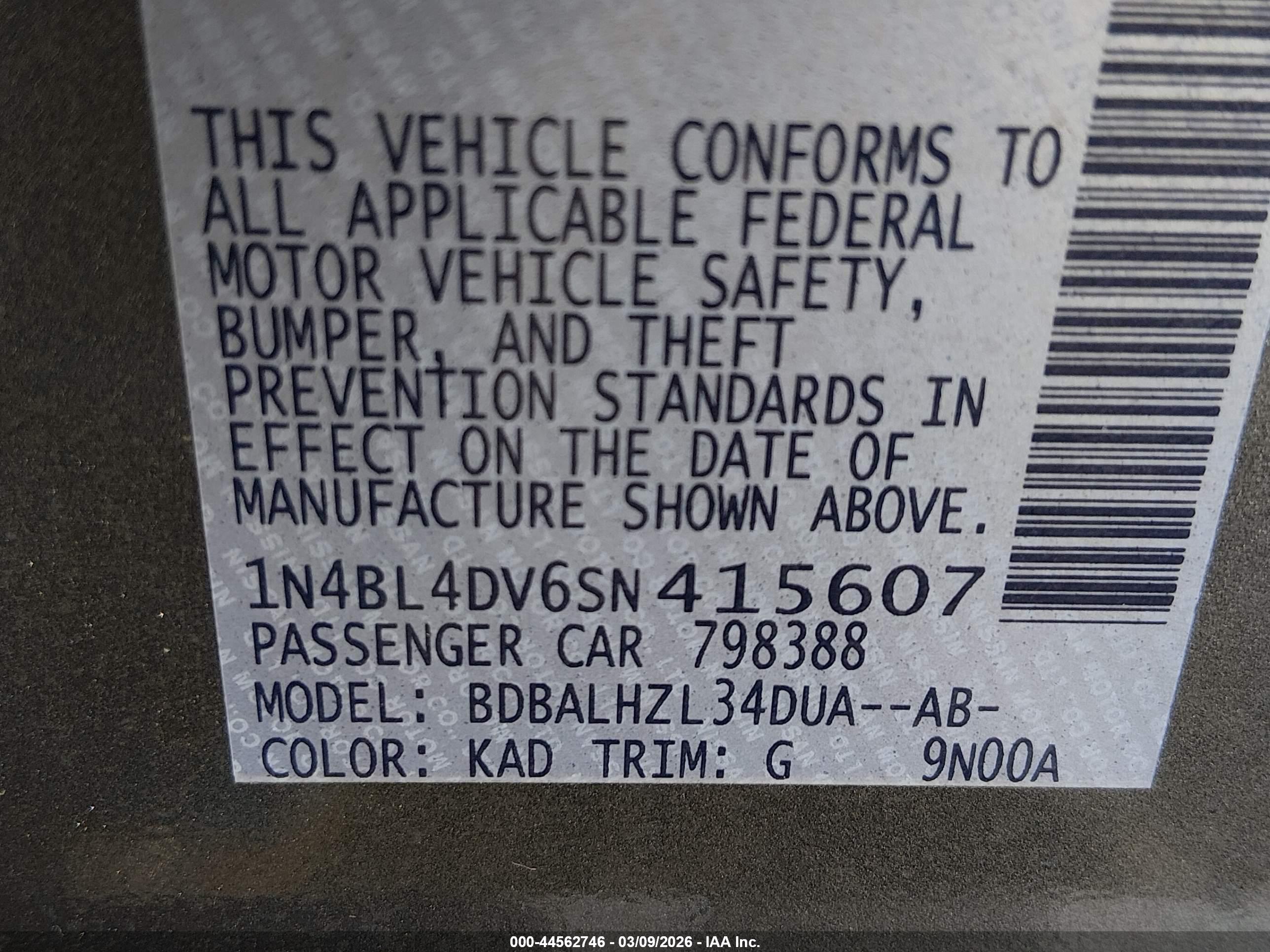 NISSAN ALTIMA image 9