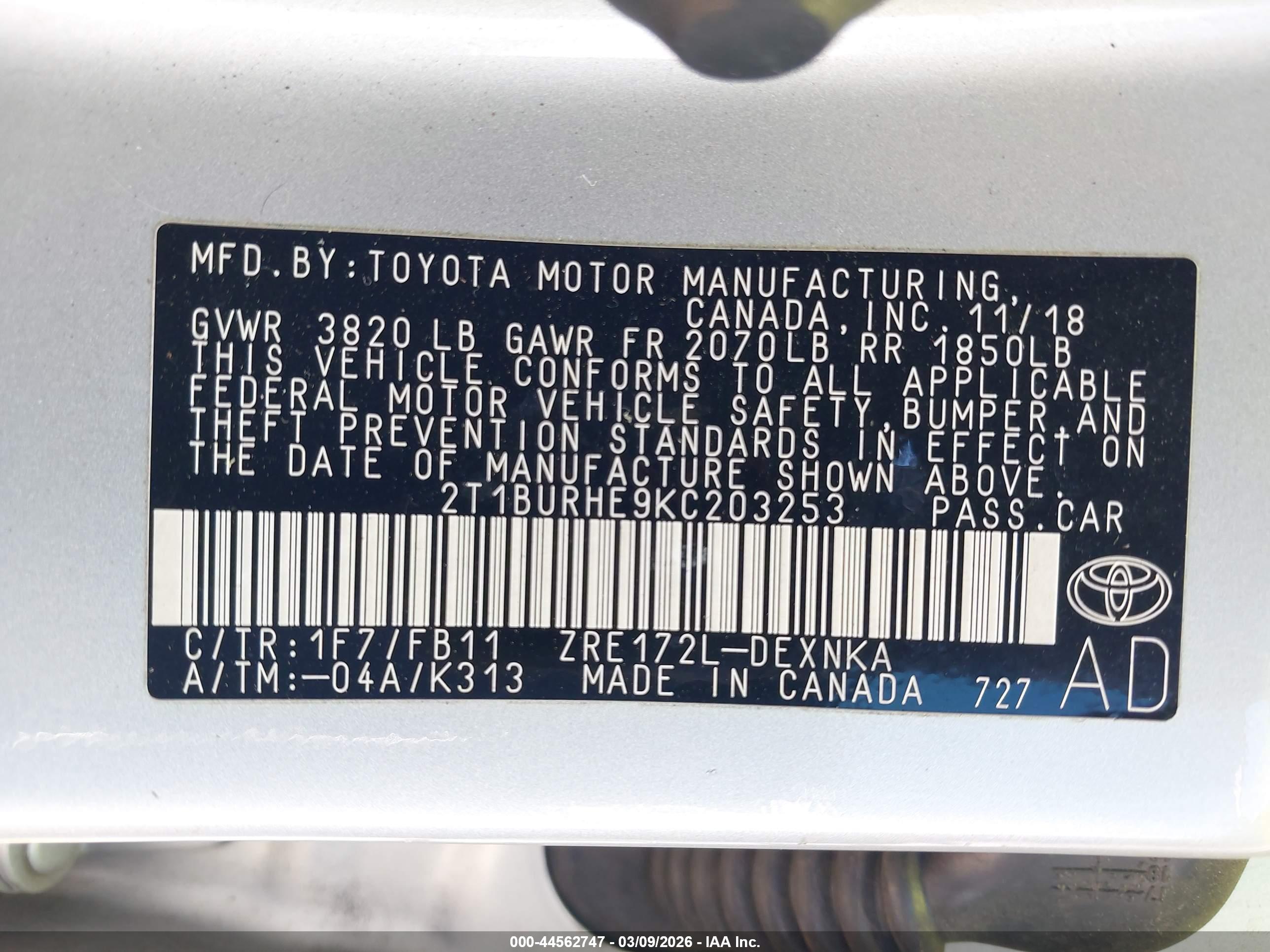 TOYOTA COROLLA image 9