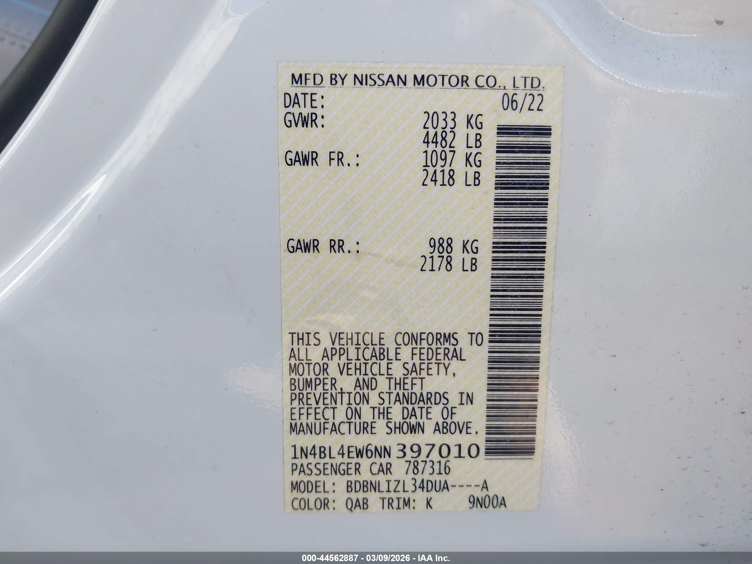 NISSAN ALTIMA image 9