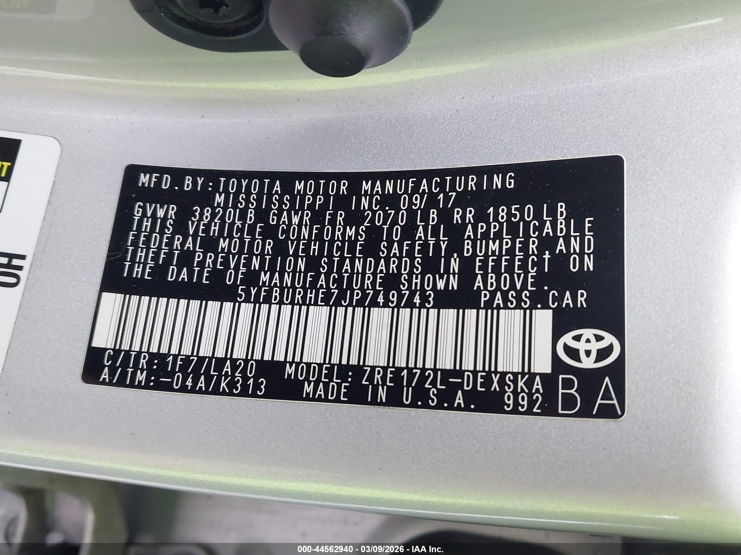 TOYOTA COROLLA image 9