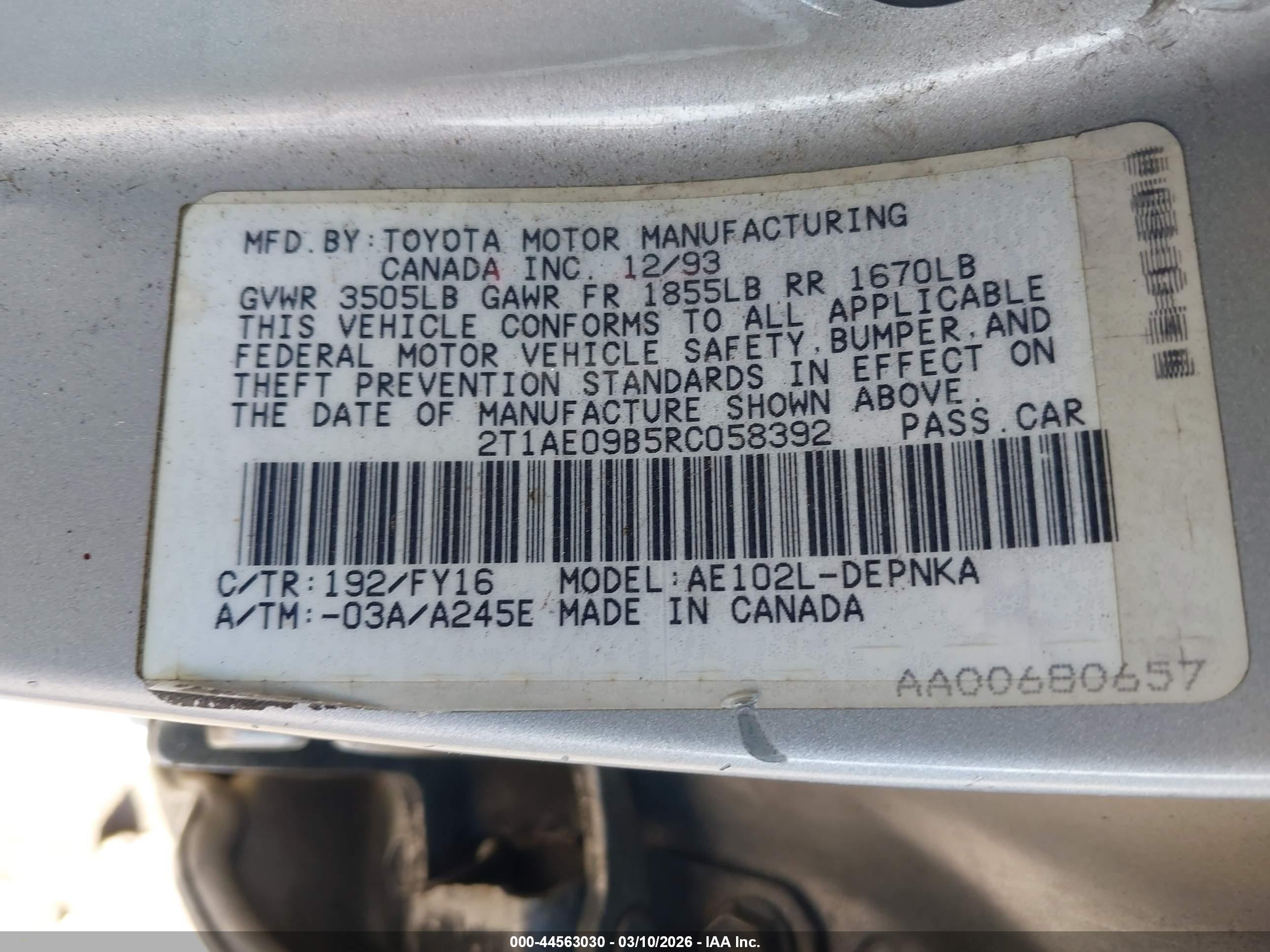 TOYOTA COROLLA image 9