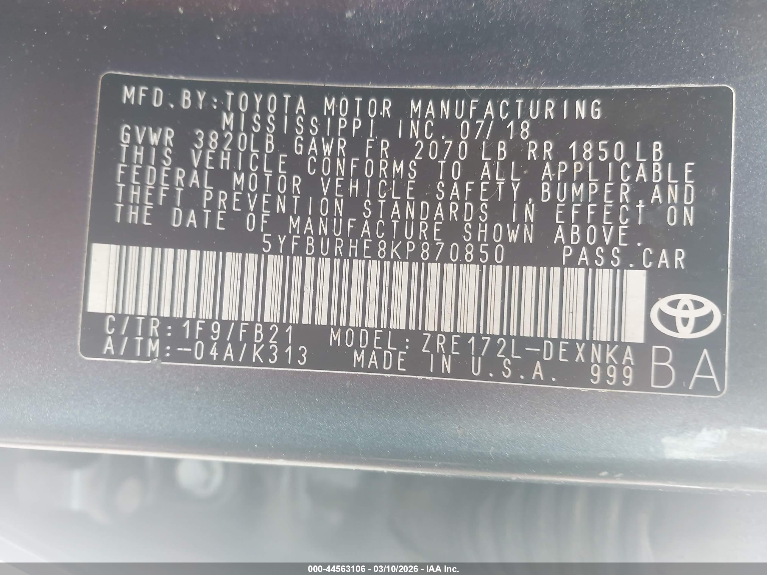 TOYOTA COROLLA image 9