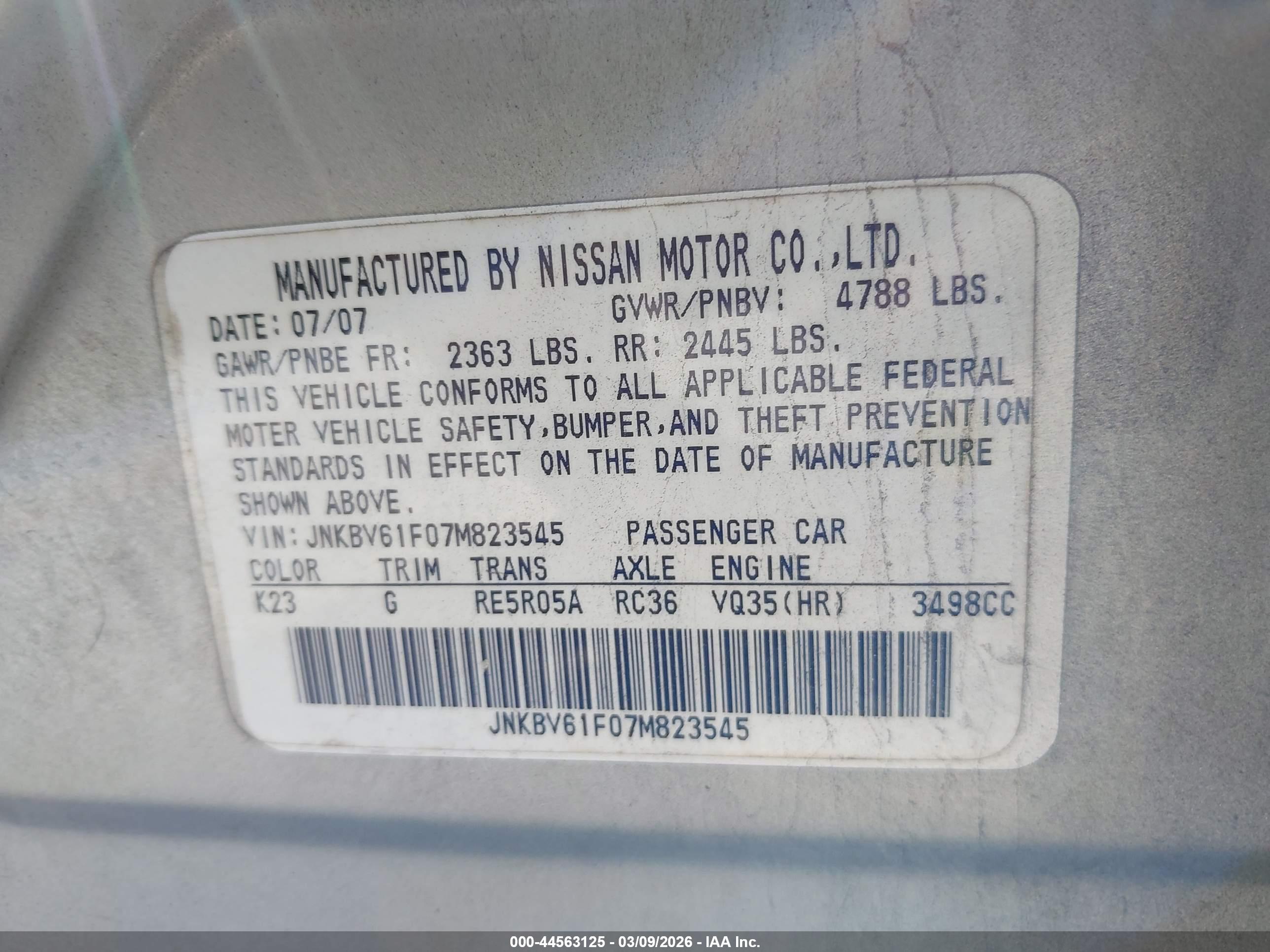 INFINITI G35X image 9