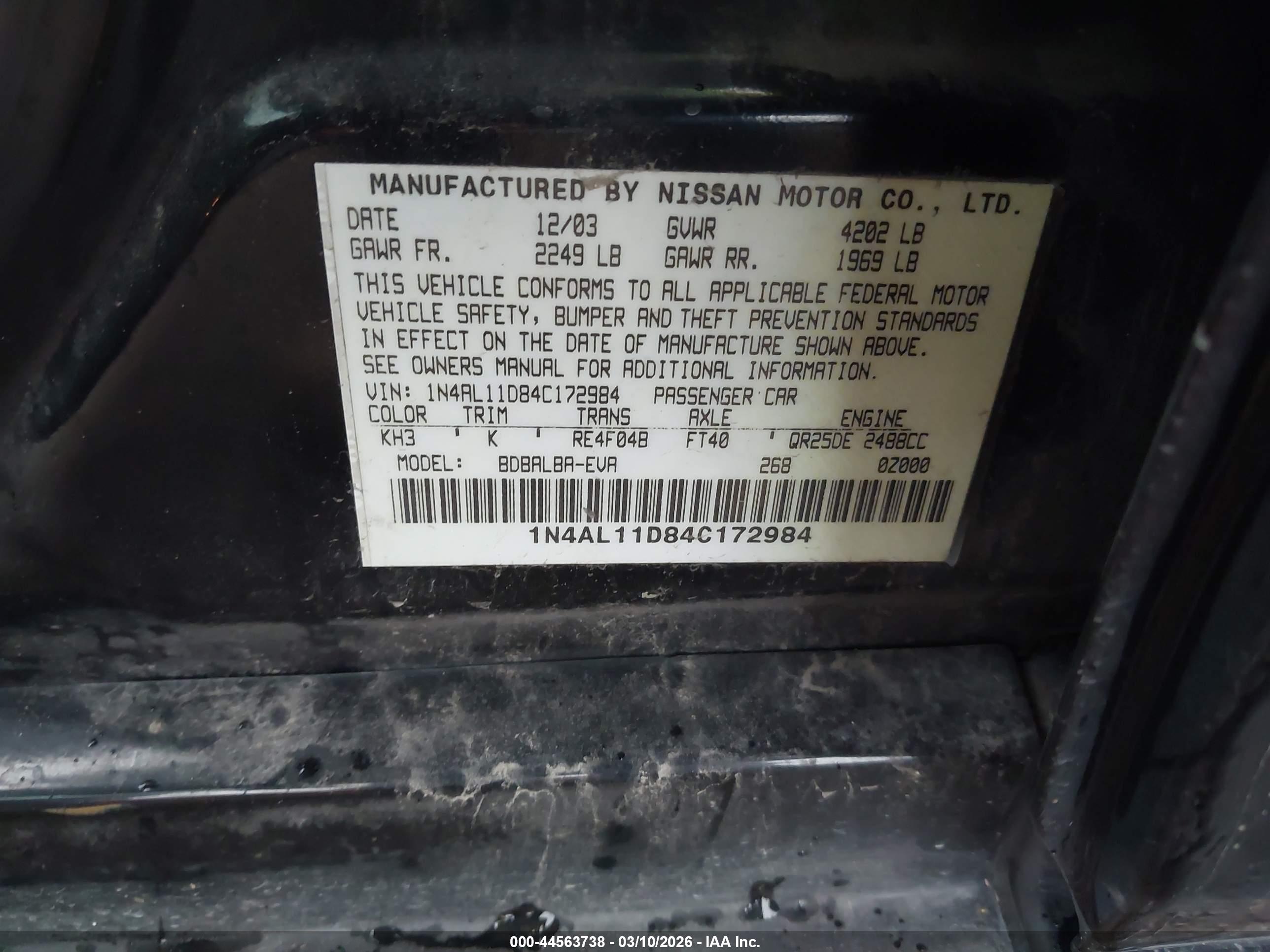 NISSAN ALTIMA image 9