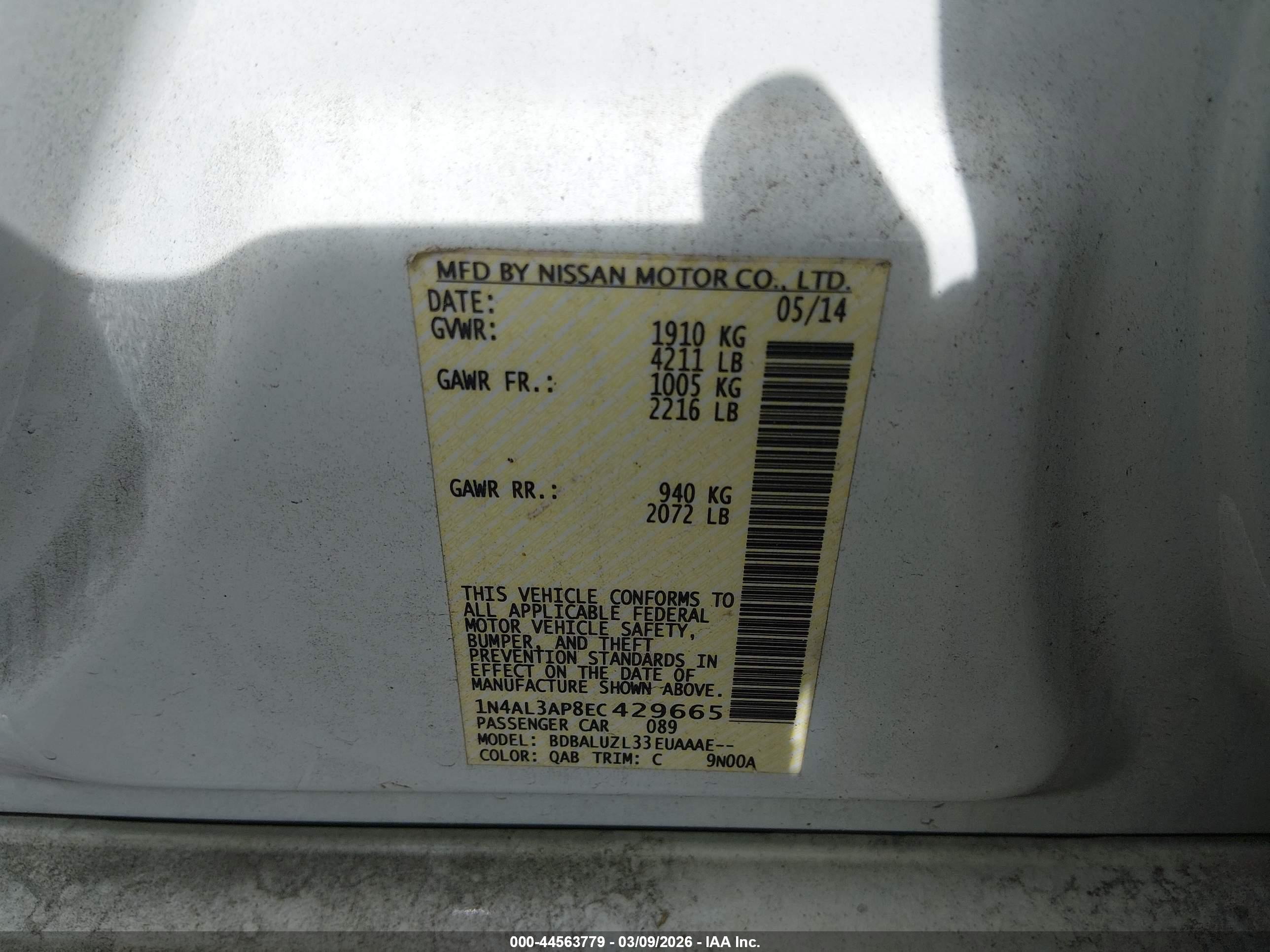 NISSAN ALTIMA image 9