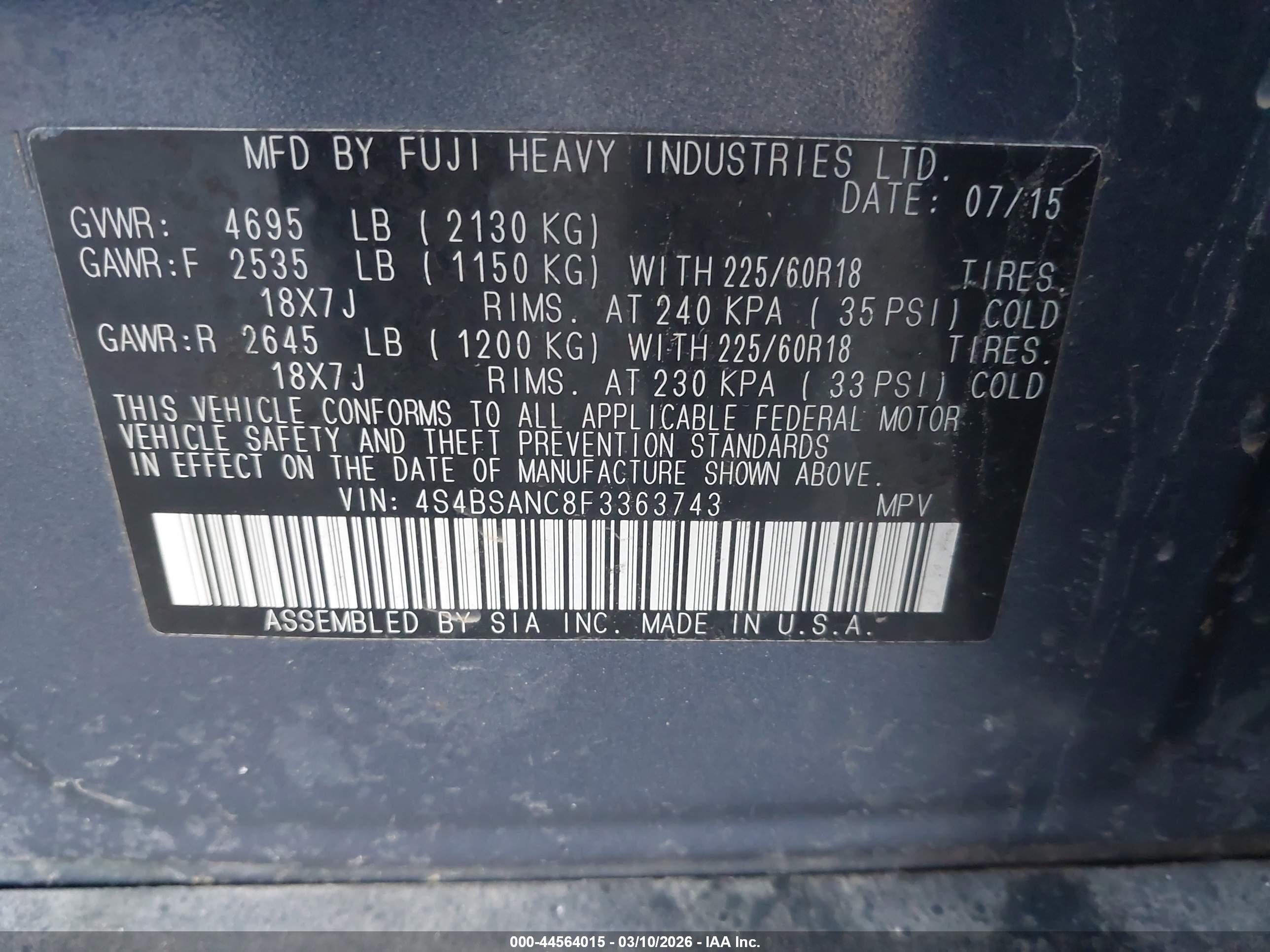 SUBARU OUTBACK image 9